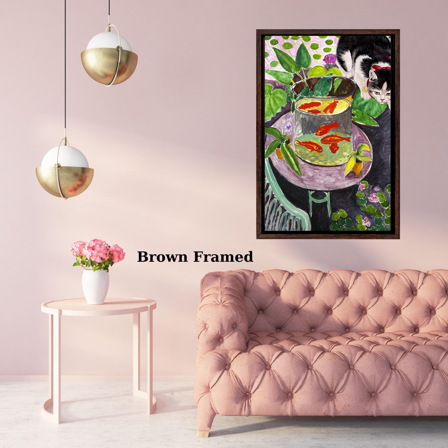 Matisse Goldfish and Cat Canvas Print: Modern Abstract Wall Art