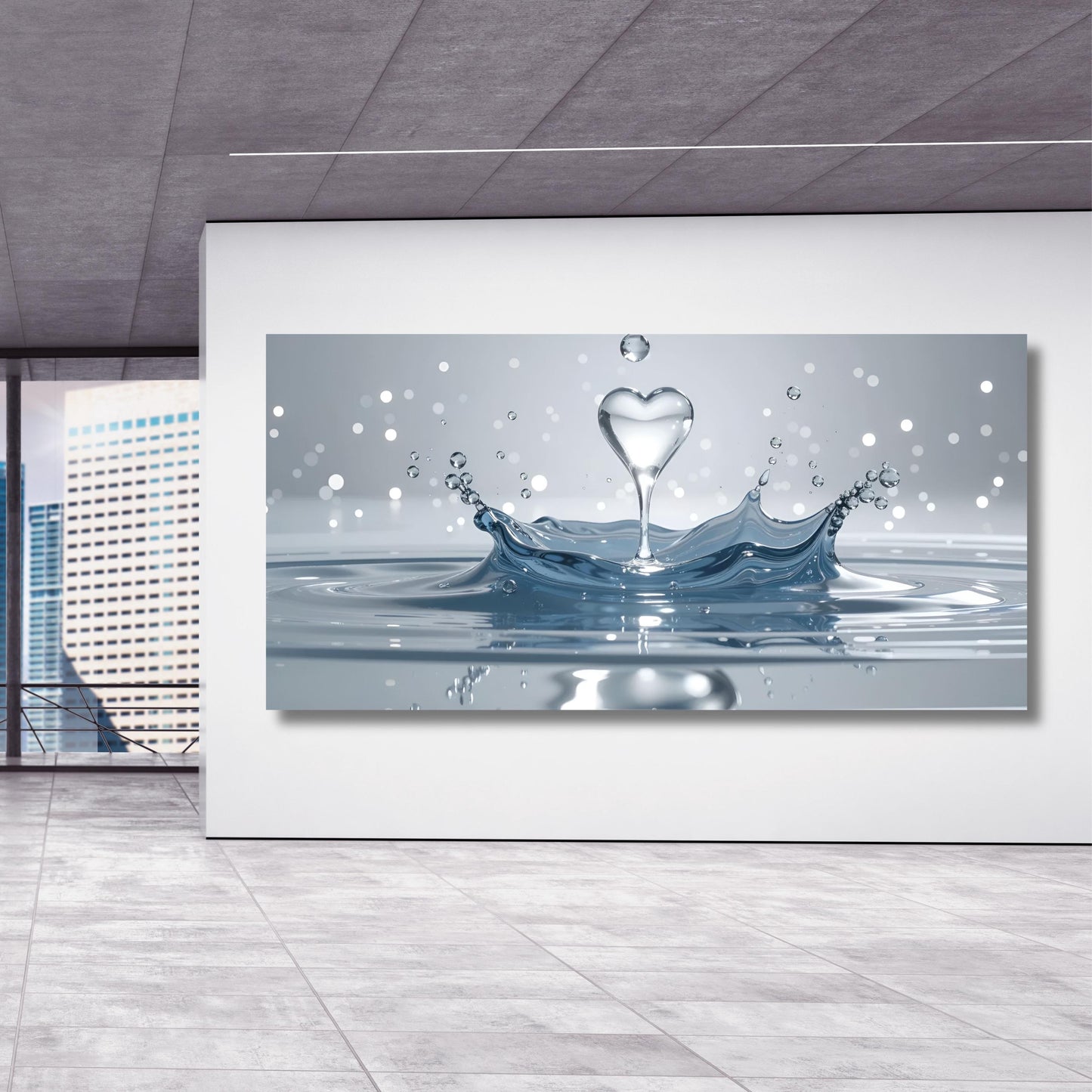 Heart Drop Canvas Art: Romantic Water Ripple Print - Spa Bathroom Decor
