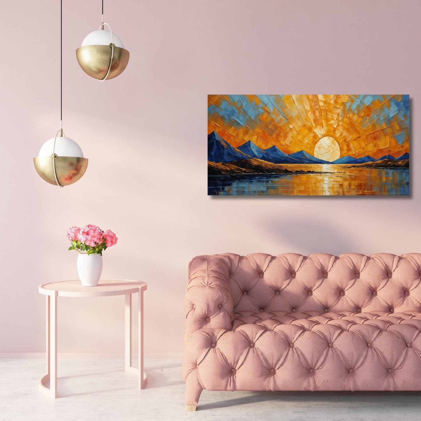 Long Sunshine, Bedroom Wall Art, Wood Wall Art Above Panoramic Sun Wall Art Christmas Gift Artwork Canvas Panoramic Sunset Canvas Wall Art