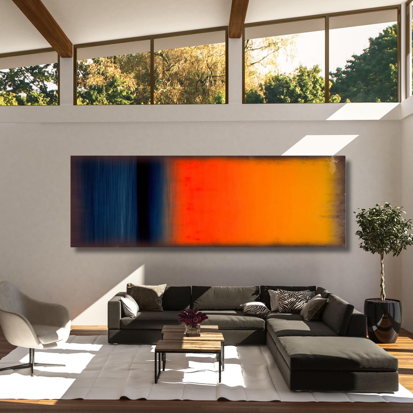 Panoramic Rothko Style Canvas Art Print: Large Wall Decor