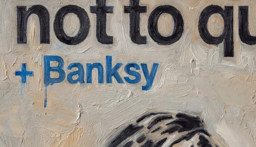 Banksy Girl and Blue Bird Canvas Art, Modern Street Art Wall Decor, Minimalist Graffiti Print, Hopeful Nature Wall Art, Ready to Hang Canvas