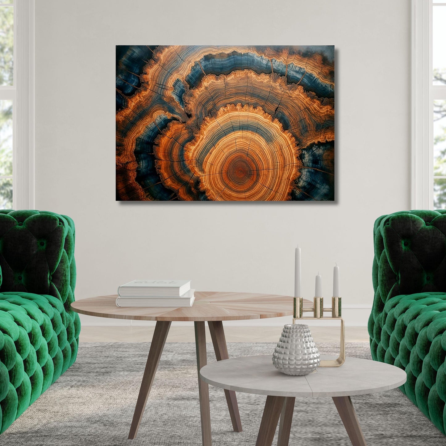 Abstract Tree Ring Canvas Art: Wood Texture Wall Decor
