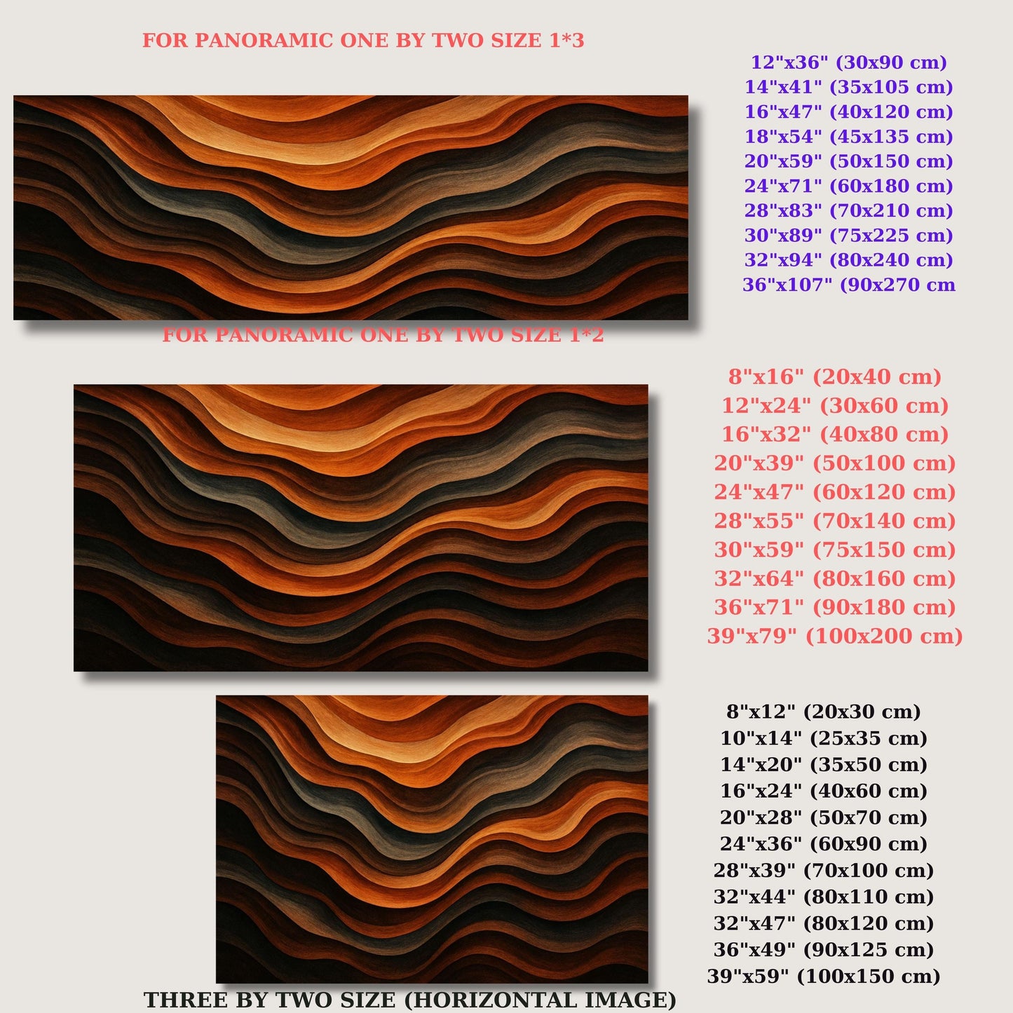Tree Rings Canvas Wall Art Abstract Waves canvas Wall Art Natural Wood Texture painting print Rustic Wall Hangs