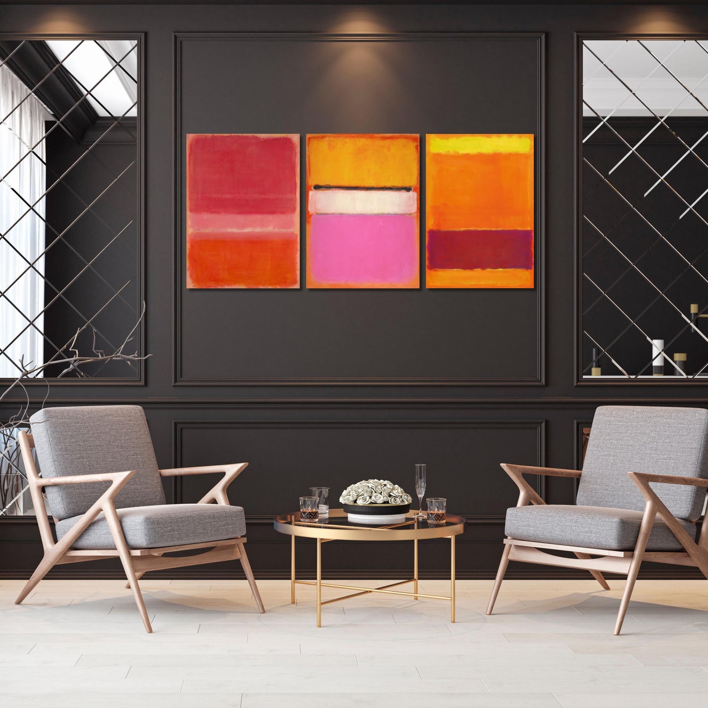 Set of 3 Rothko Abstract Art,Minimalism Painting,Rothko Canvas, Rothko Poster, Rothko Painting, Rothko Bundle,Rothko Expensive, White Center