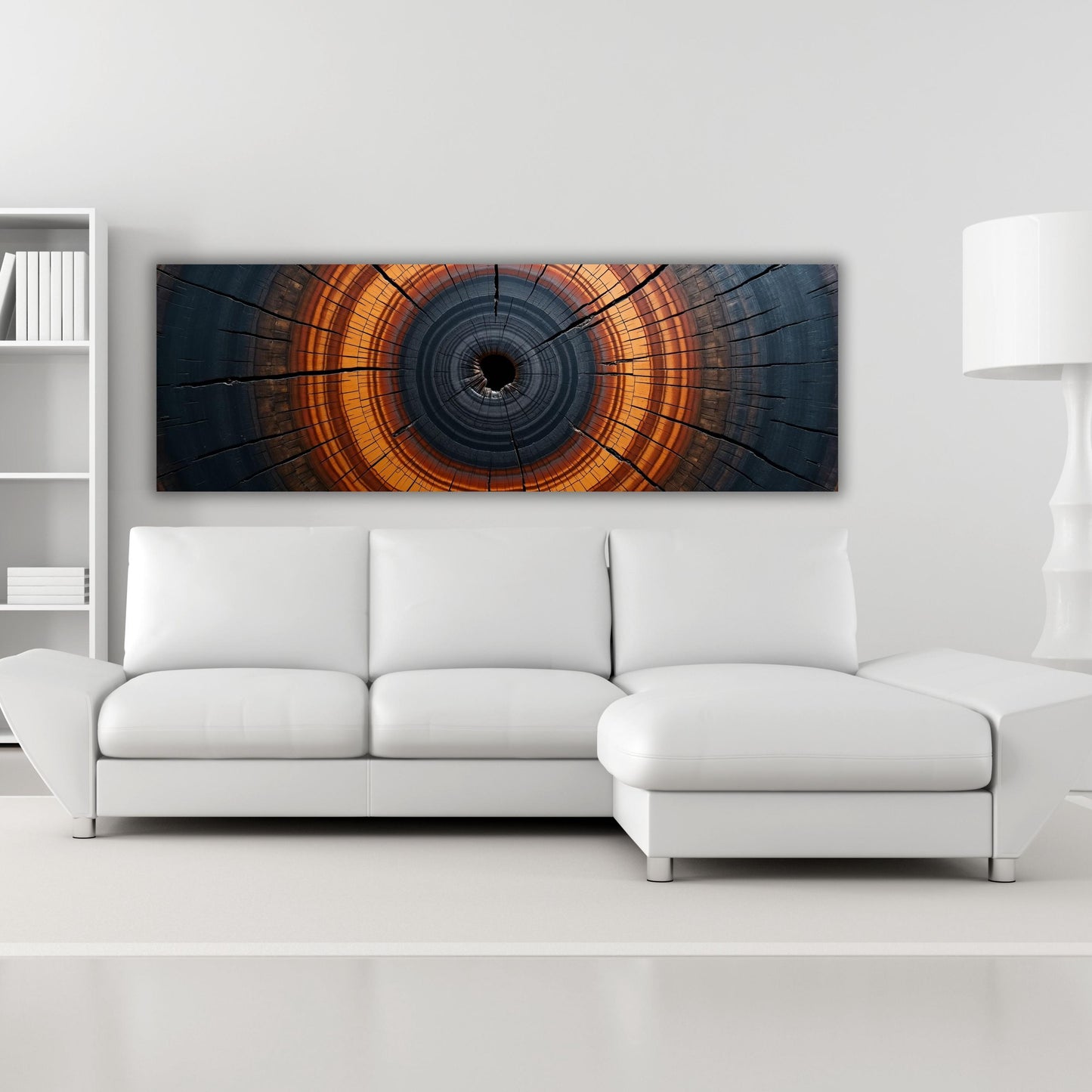 Panoramic Tree Rings Canvas Wall Art Elegant Natural Wall Art Great Design Solution for Echo Tree Ring Print of stump, Tree ring Canvas art
