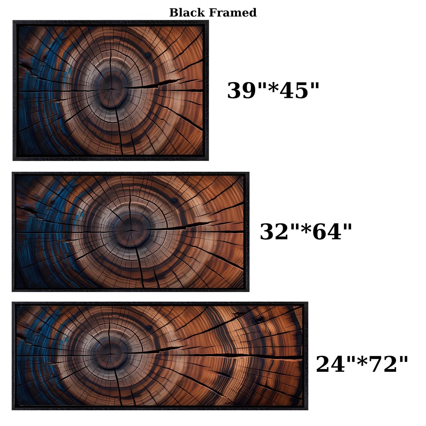 Panoramic Tree Rings Canvas Wall Art Elegant Natural Wall Art Great Design Solution for Echo Tree Ring Print of stump, Tree ring Canvas art
