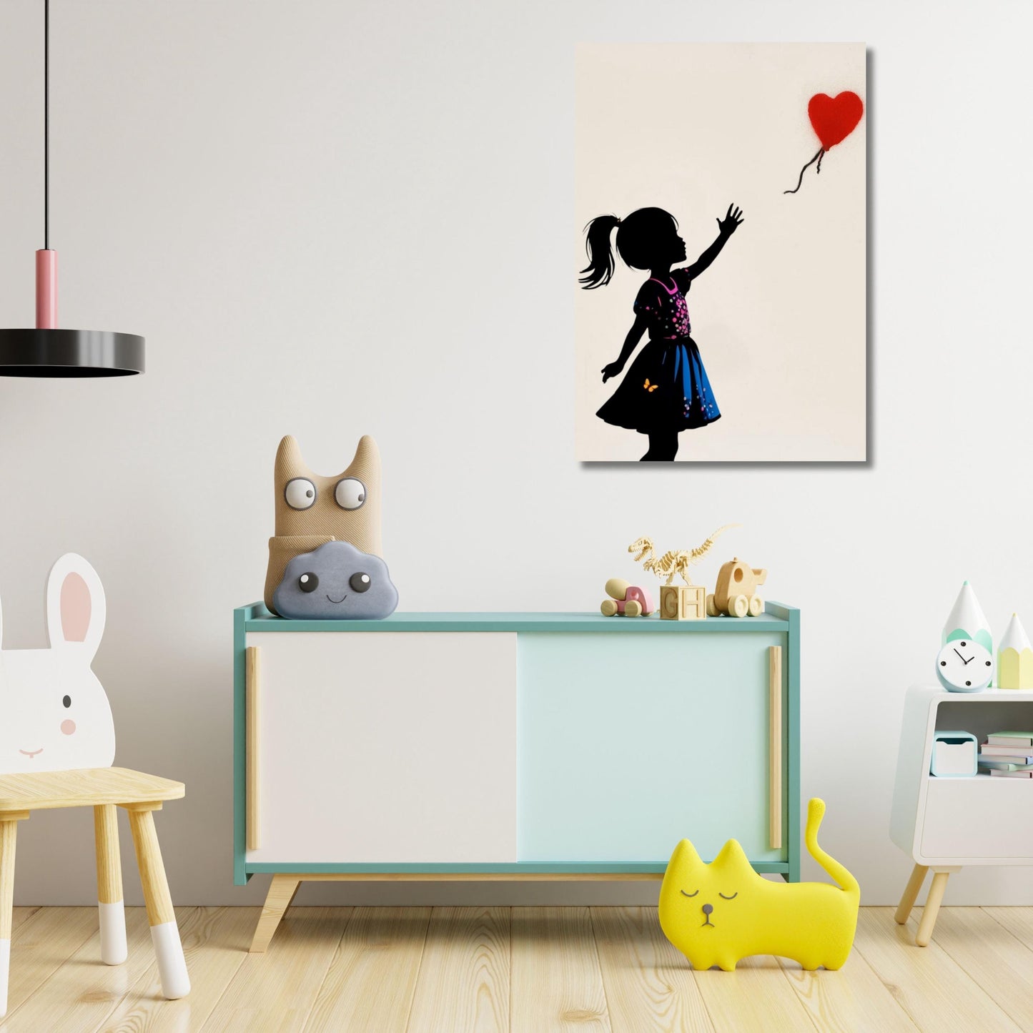 Banksy Dream Big Girl Canvas Wall Art, Graffiti Street Art Print, Framed Banksy Poster, Urban Modern Wall Decor, Wall Hangings Gift Canvas