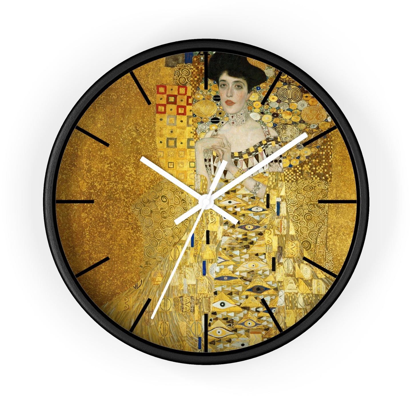 Gustav Klimt Portrait of Adele Bloch-Bauer Wall Clock | Golden Art Clock