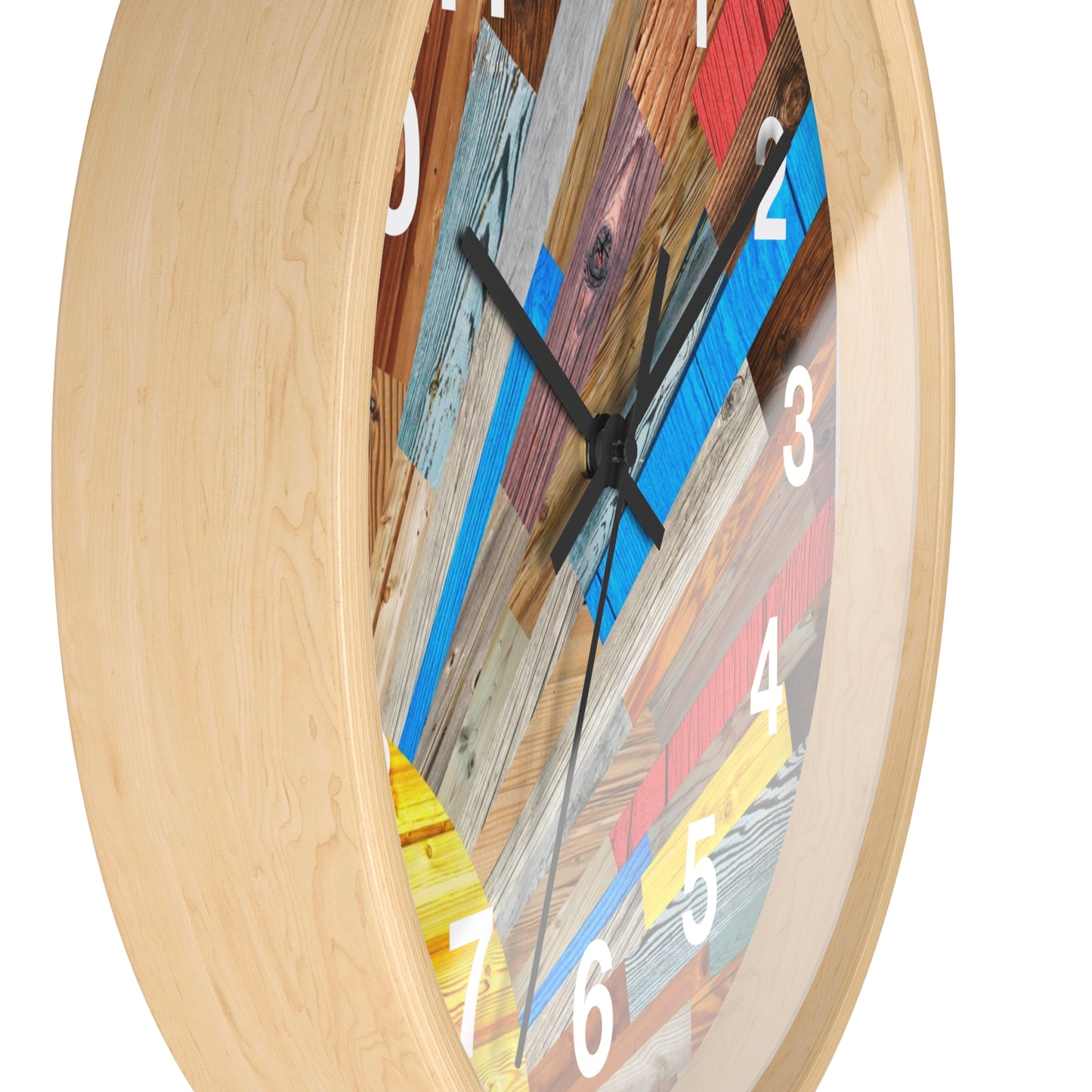 Sunburst Abstract Art Wall Clock | Colorful Sunrise Rays Clock
