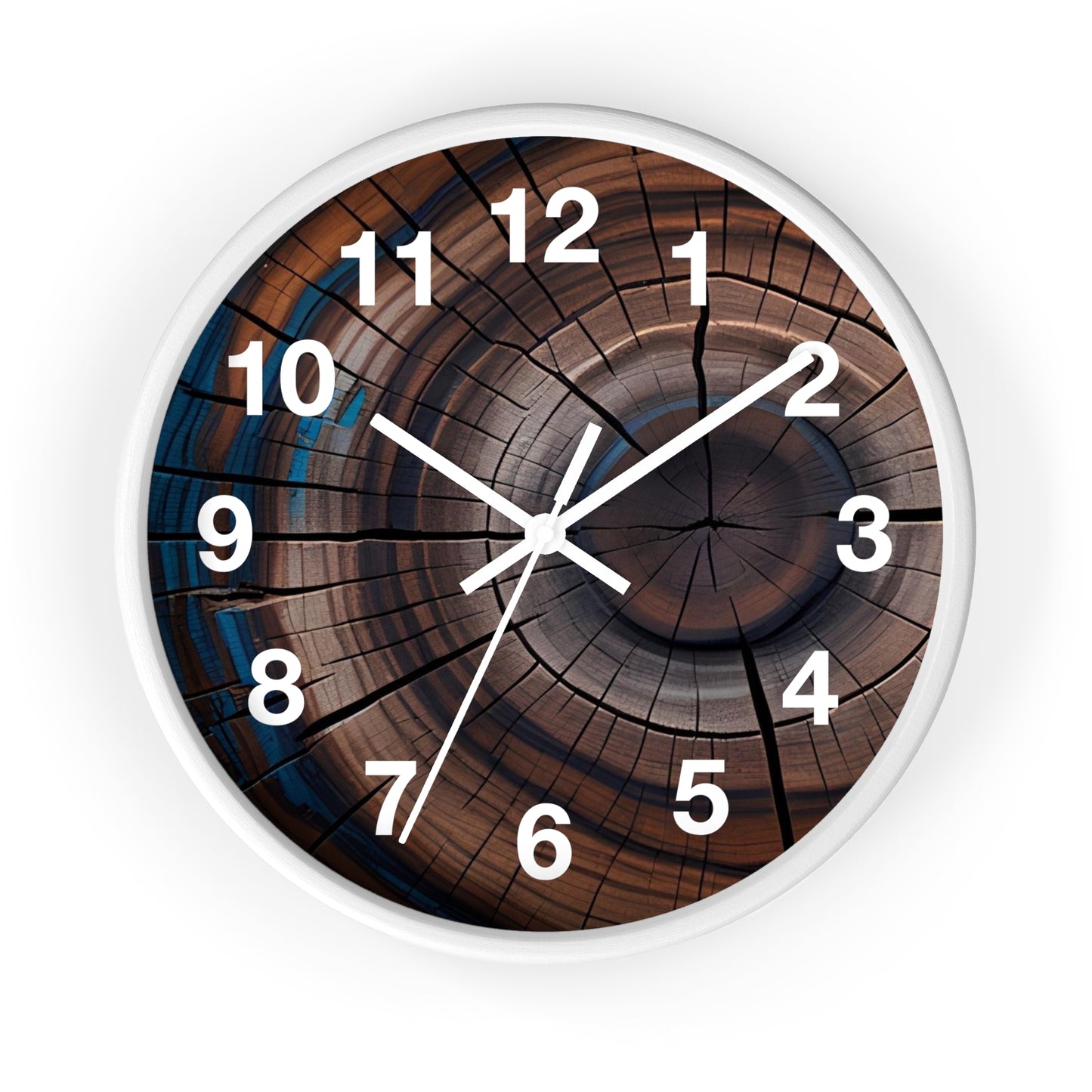 Wood Grain Target Clock wall clock | Rustic Tree Ring Design, Modern Numerals