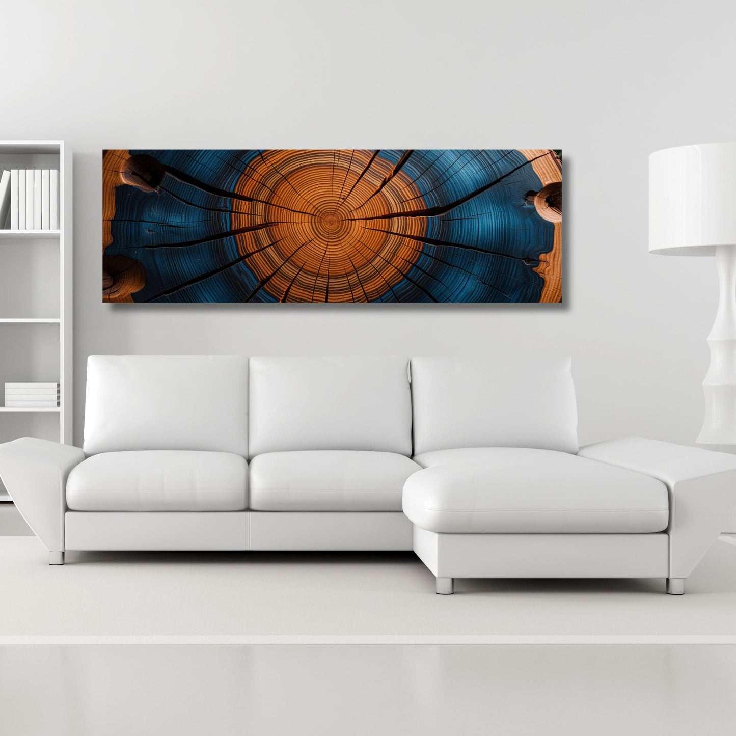 Panoramic Tree Rings Canvas Wall Art Elegant Natural Wall Art Great Design Solution for Echo Tree Ring Print of stump, Tree ring Canvas art