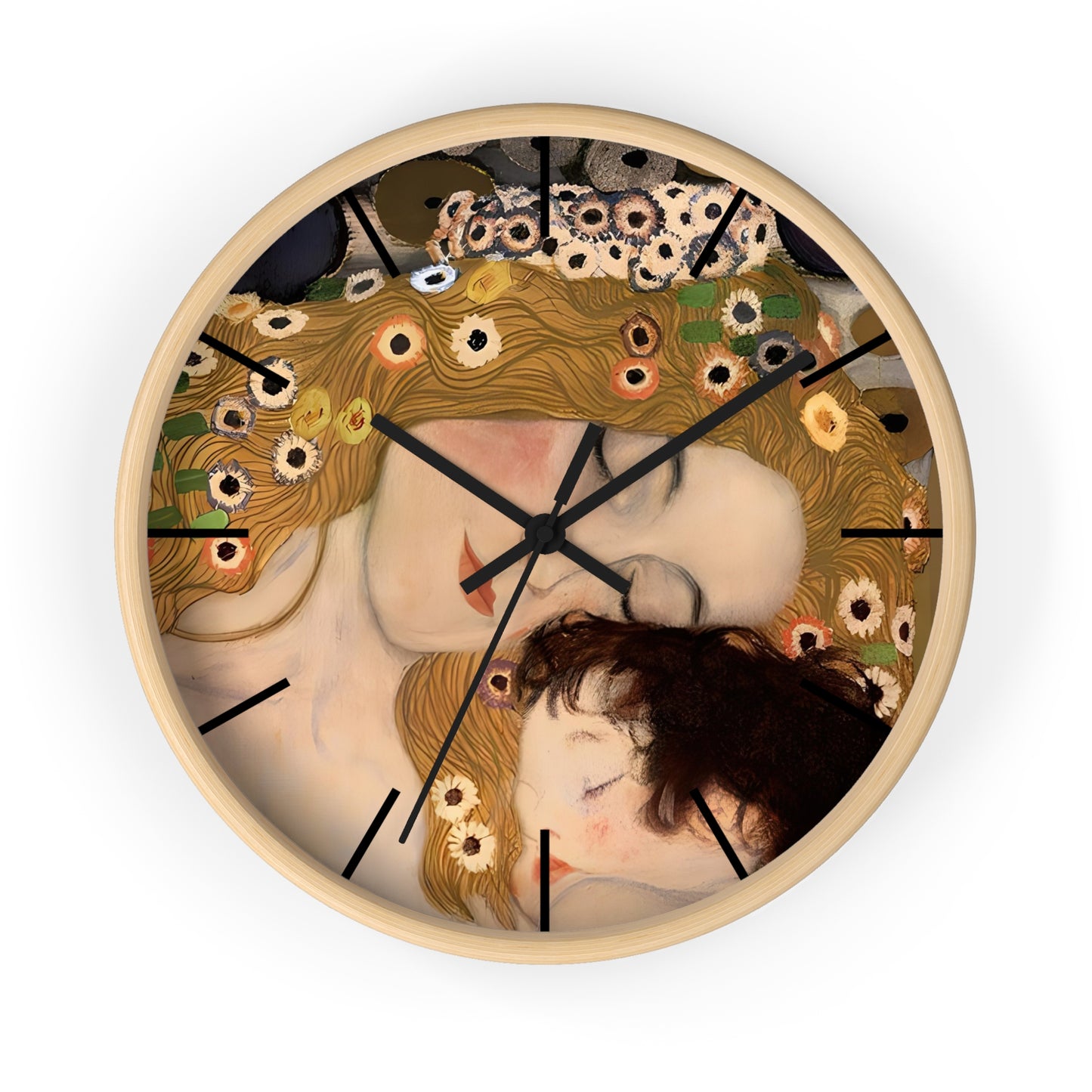 Mother and Child Art Wall Clock | Gustav Klimt Inspired Nursery Decor