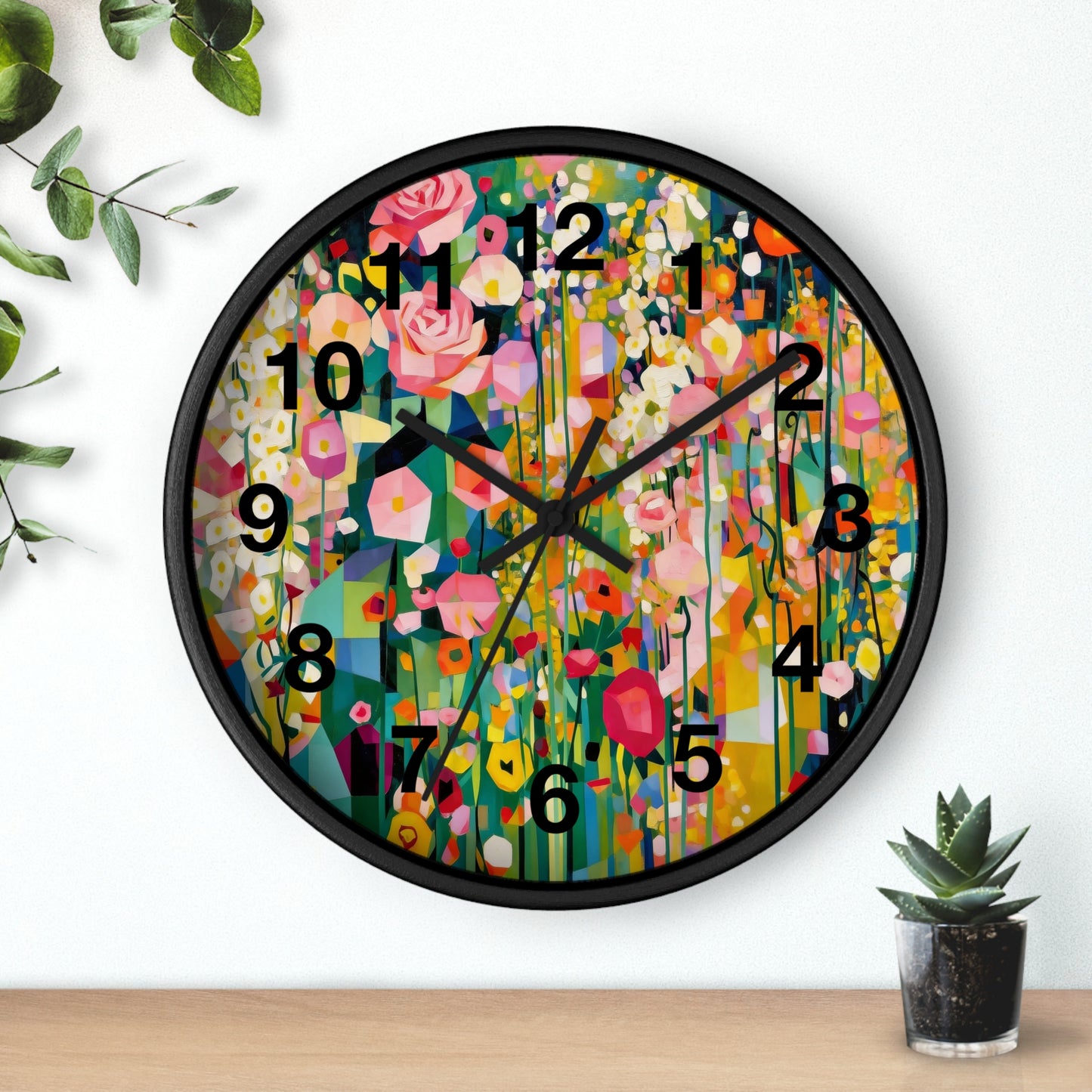 Wildflower Meadow Wall Clock | Floral Garden Clock, Vintage Botanical Art
