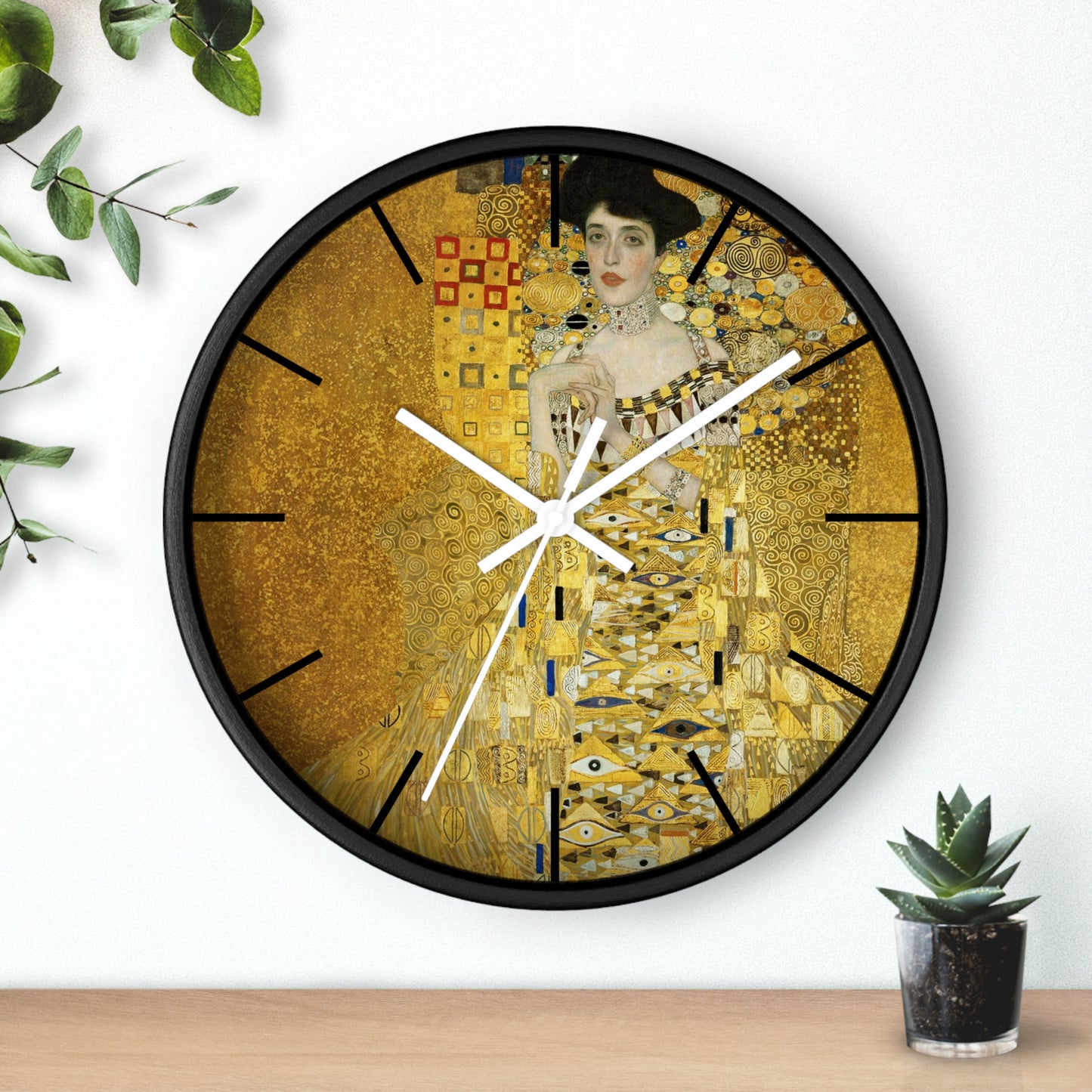 Gustav Klimt Portrait of Adele Bloch-Bauer Wall Clock | Golden Art Clock