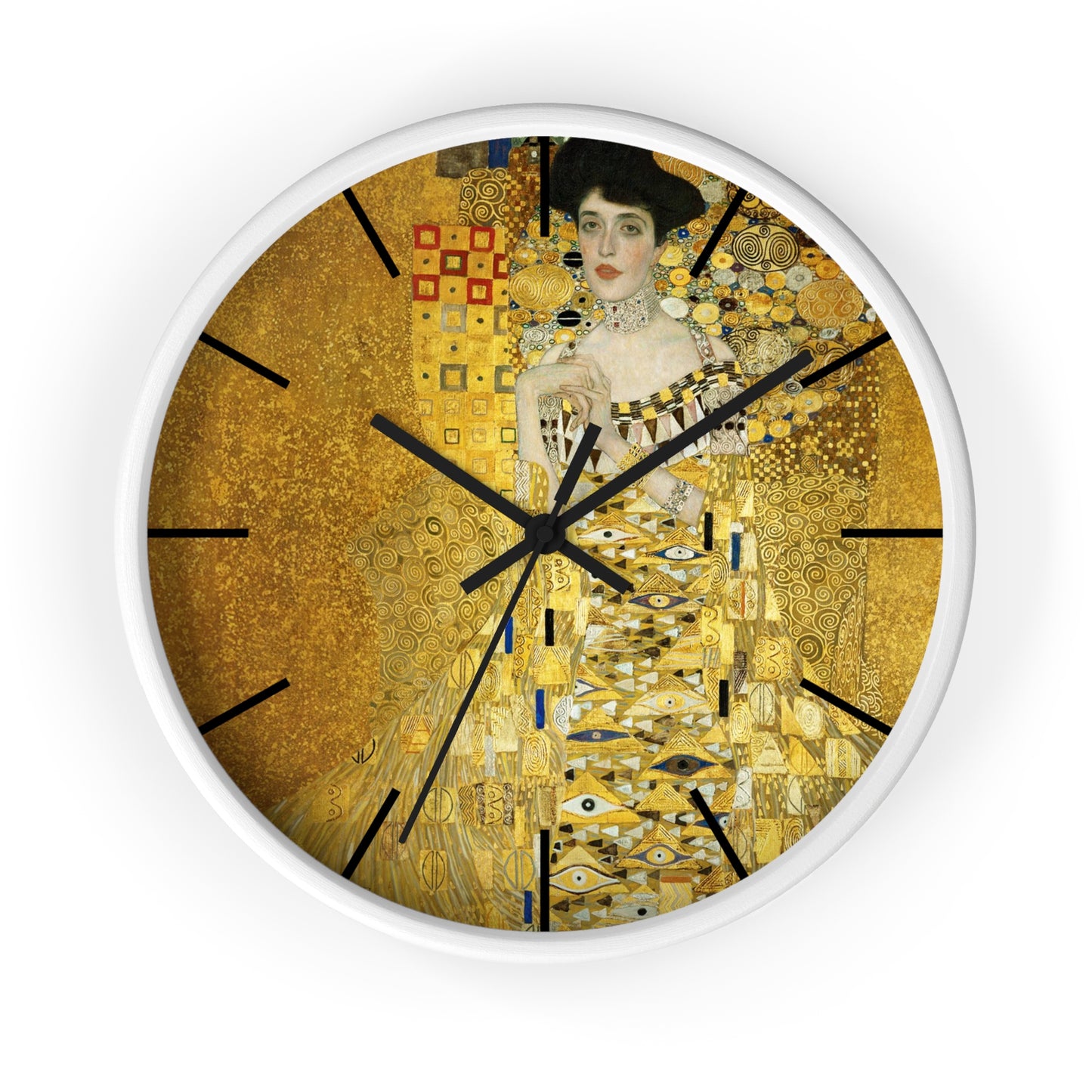 Gustav Klimt Portrait of Adele Bloch-Bauer Wall Clock | Golden Art Clock