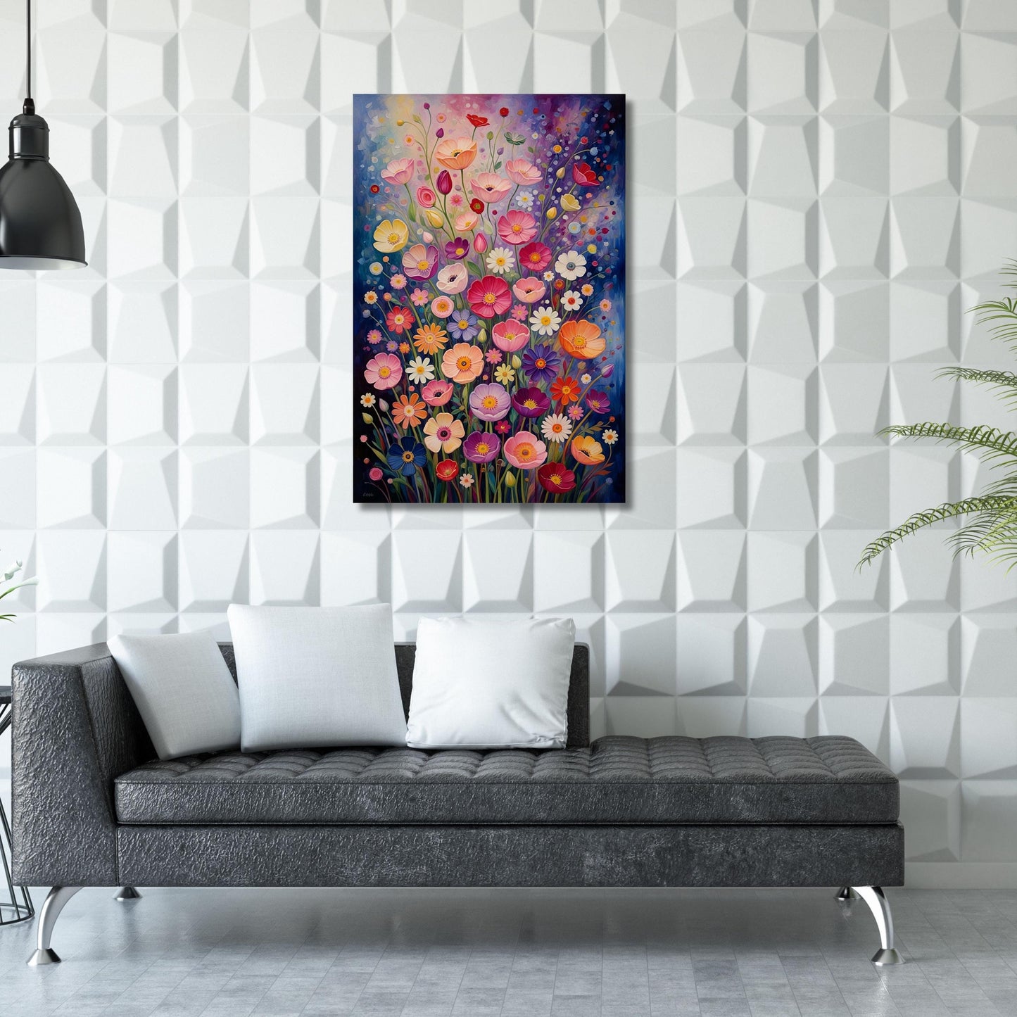 Gustav Klimt Vertical Floral Wall Art,Flower Garden Canvas Print, Mid Century Botanical Art, Klimt Museum Poster, Art Nouveau Decor Gift art