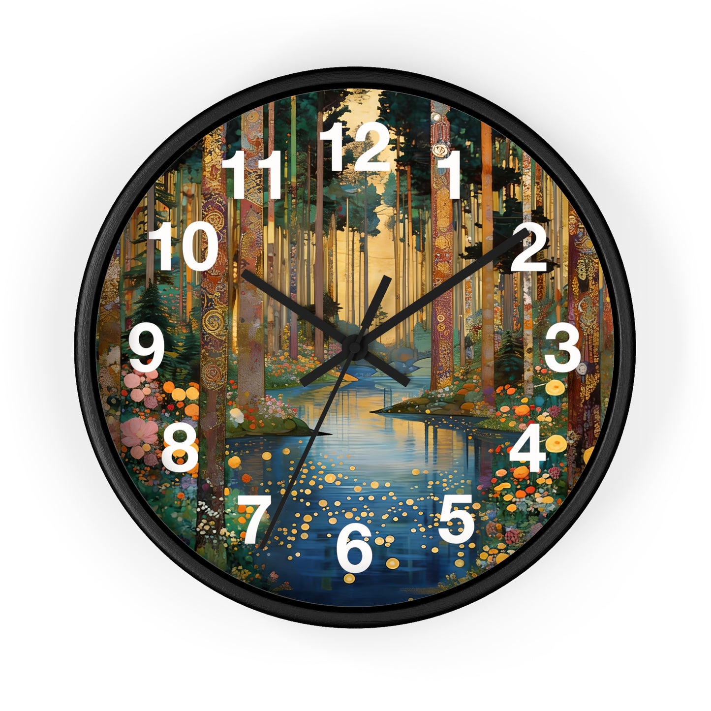 Enchanted Forest Stream Wall Clock | Whimsical Woodland Timepiece
