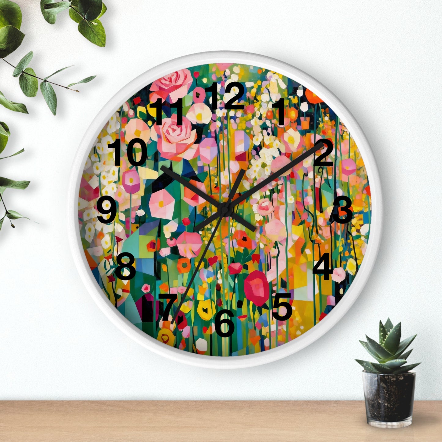 Wildflower Meadow Wall Clock | Floral Garden Clock, Vintage Botanical Art