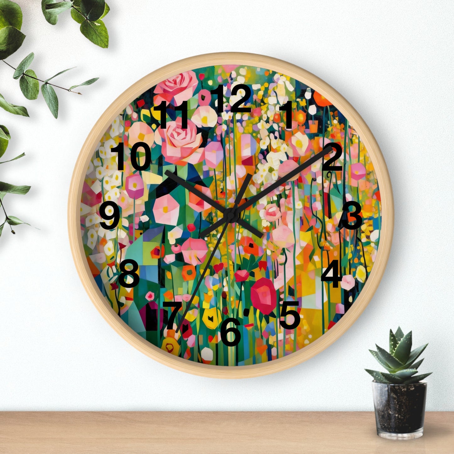 Wildflower Meadow Wall Clock | Floral Garden Clock, Vintage Botanical Art