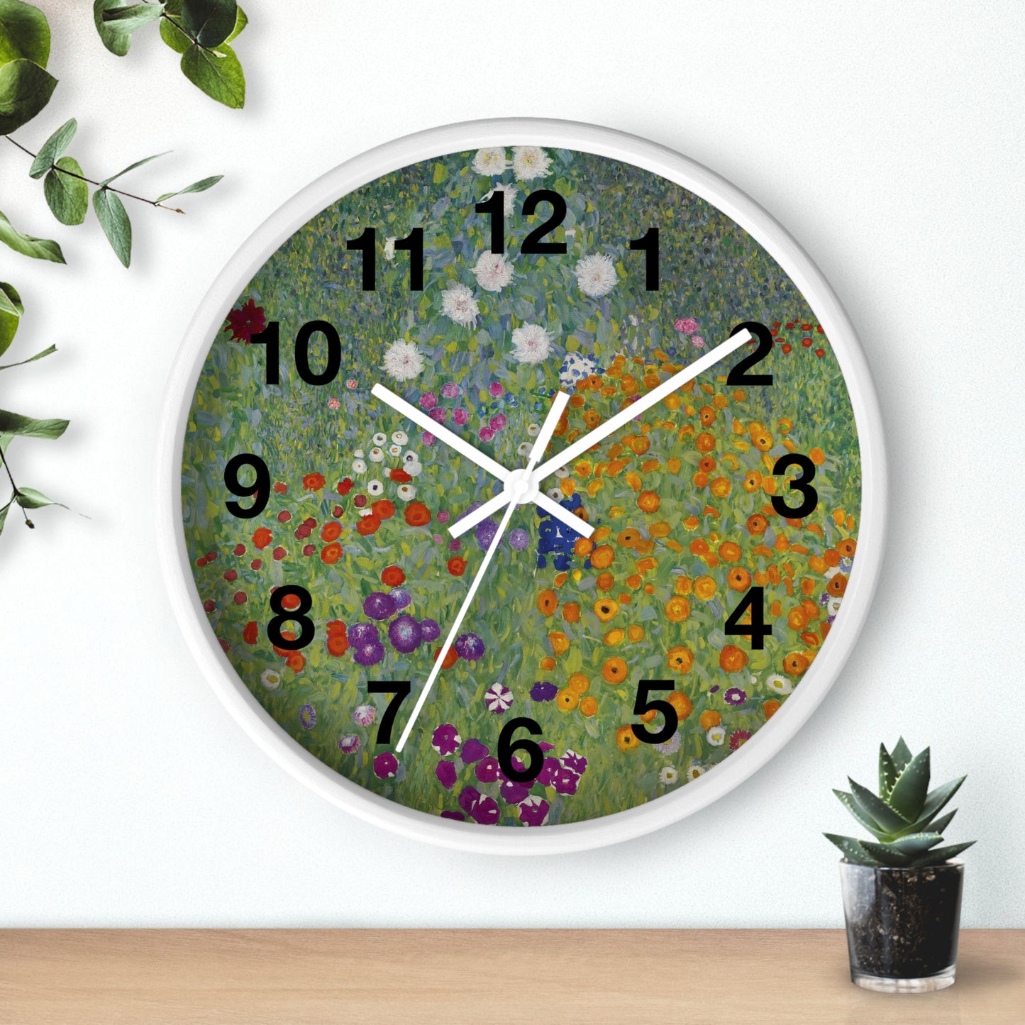 Wildflower Garden Wall Clock | Floral Meadow Nature Clock