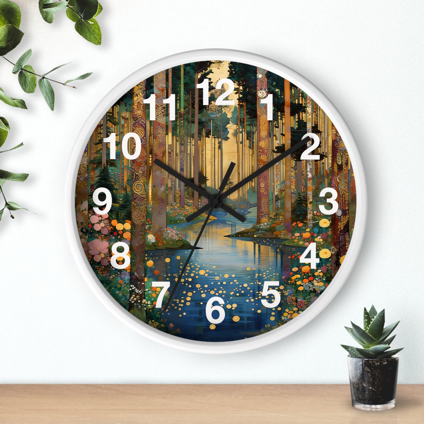 Enchanted Forest Stream Wall Clock | Whimsical Woodland Timepiece