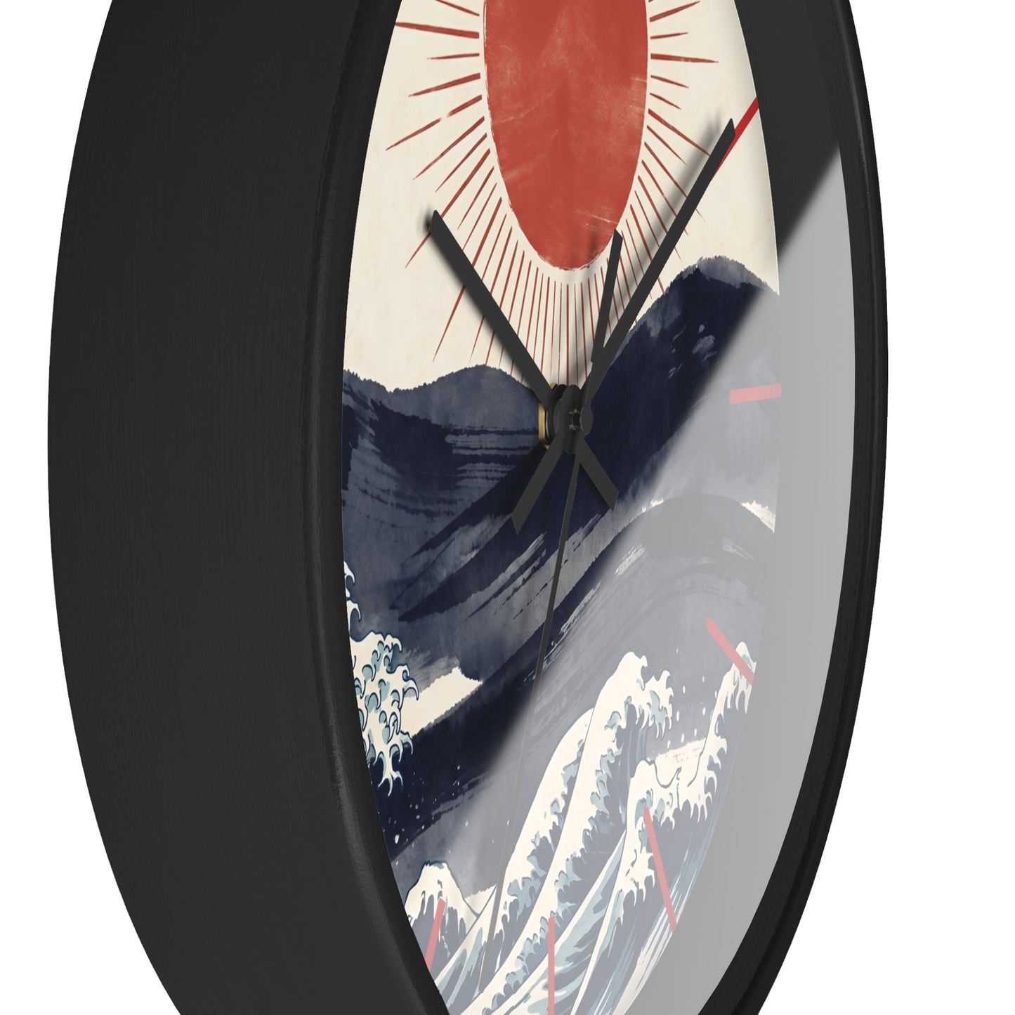Japanese Wave Sunrise Wall Clock | Coastal Zen Ocean Art Clock