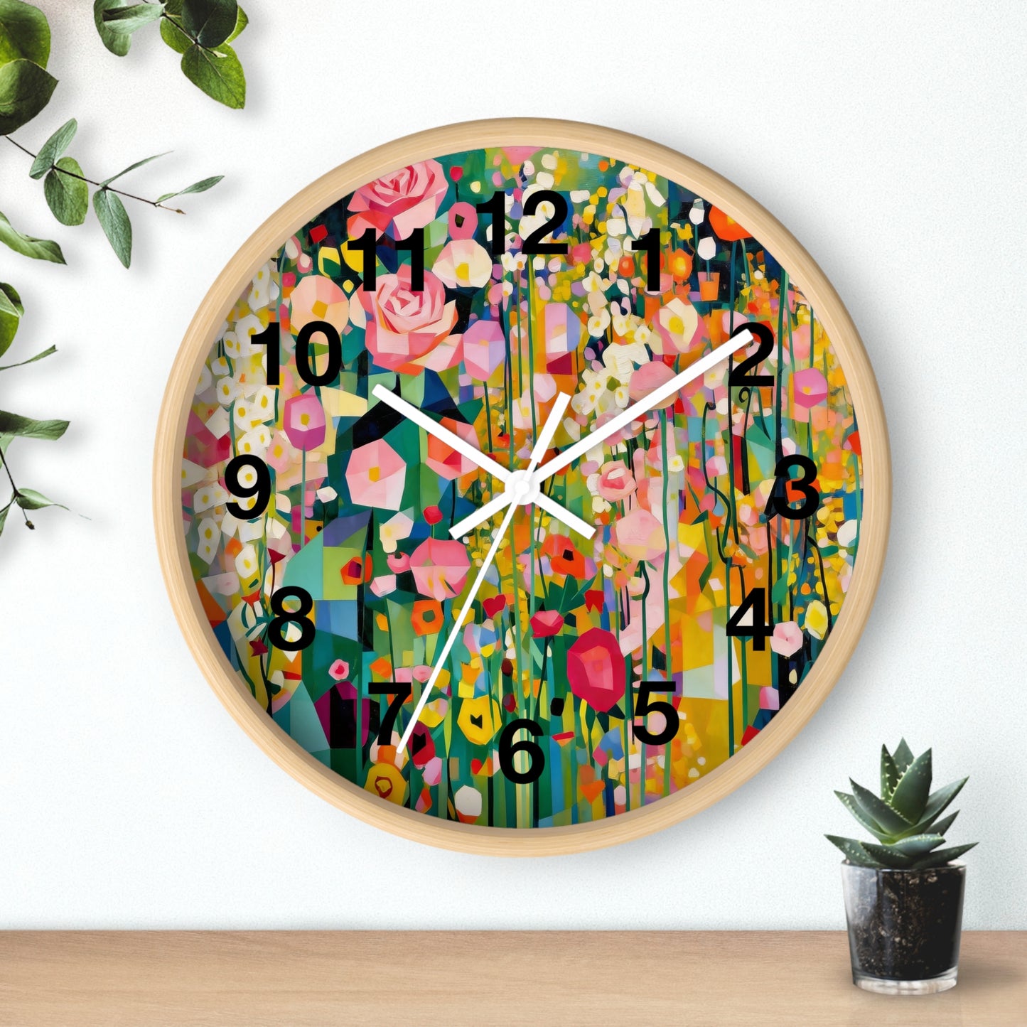 Wildflower Meadow Wall Clock | Floral Garden Clock, Vintage Botanical Art