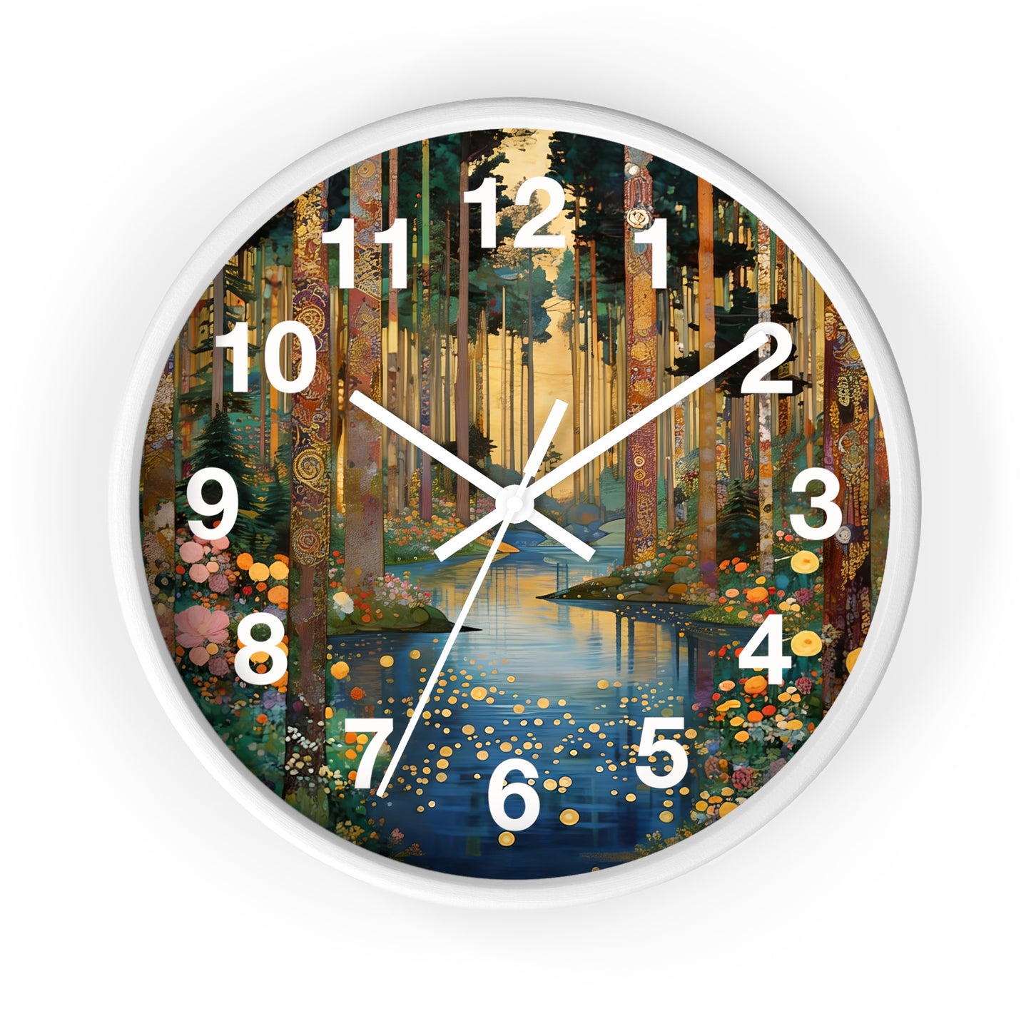 Enchanted Forest Stream Wall Clock | Whimsical Woodland Timepiece