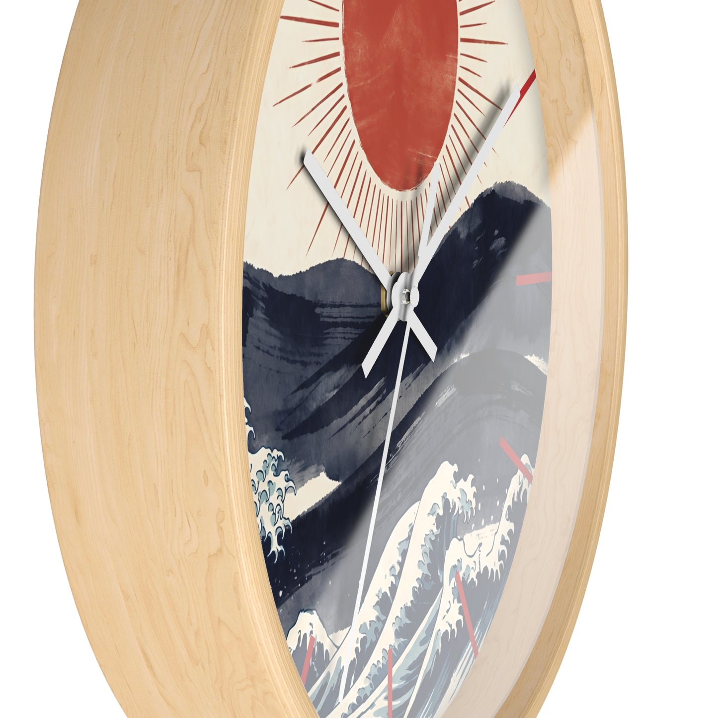 Japanese Wave Sunrise Wall Clock | Coastal Zen Ocean Art Clock