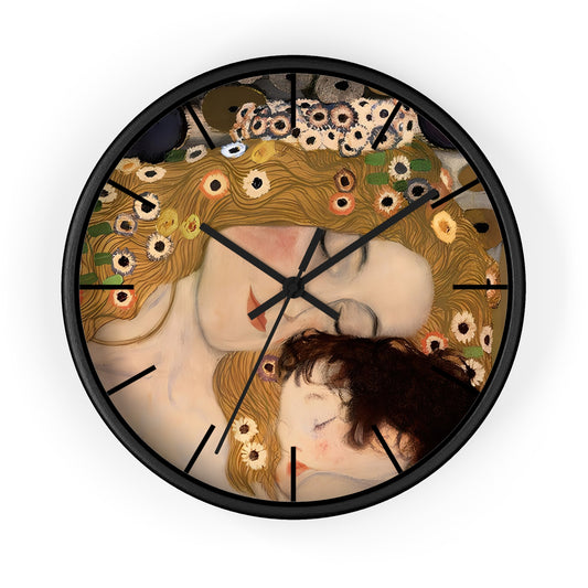 Mother and Child Art Wall Clock | Gustav Klimt Inspired Nursery Decor
