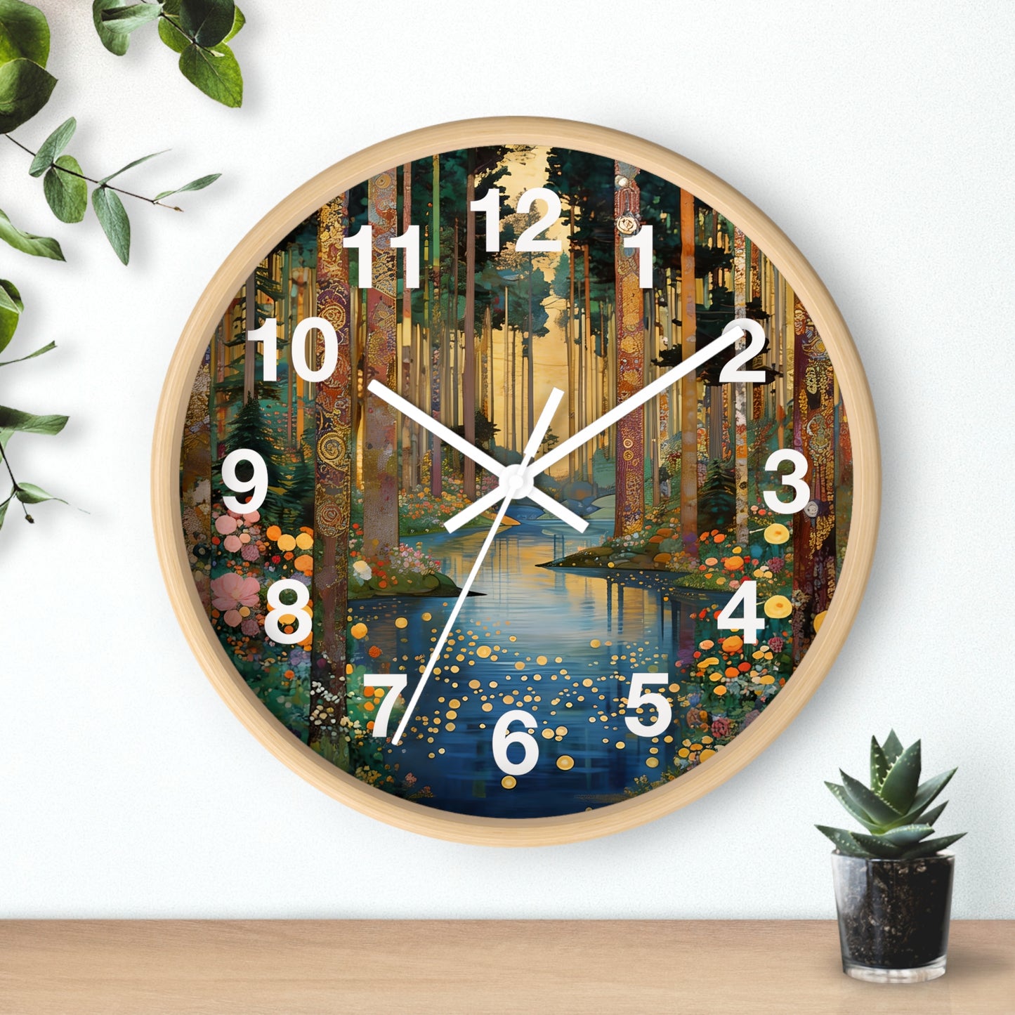 Enchanted Forest Stream Wall Clock | Whimsical Woodland Timepiece
