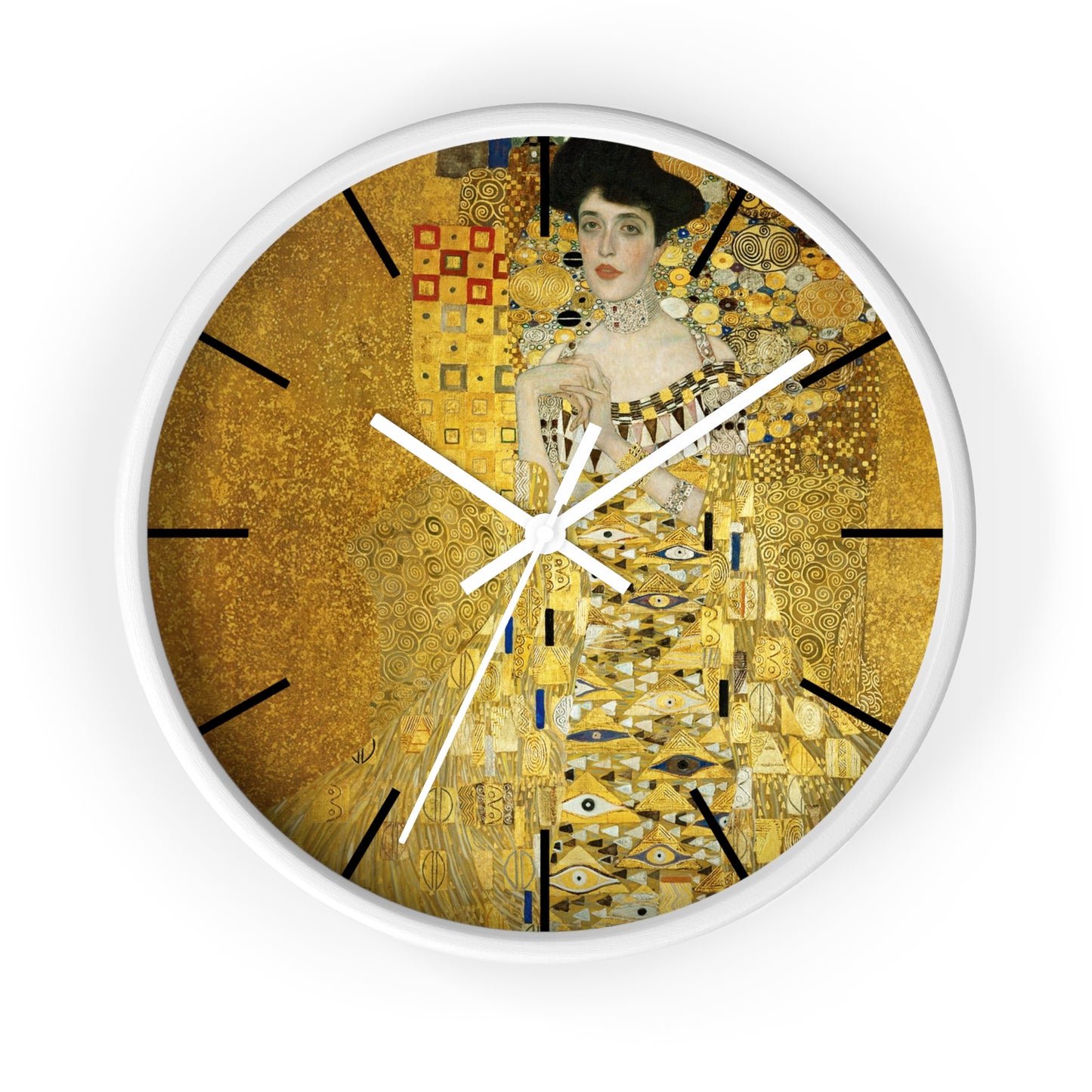 Gustav Klimt Portrait of Adele Bloch-Bauer Wall Clock | Golden Art Clock