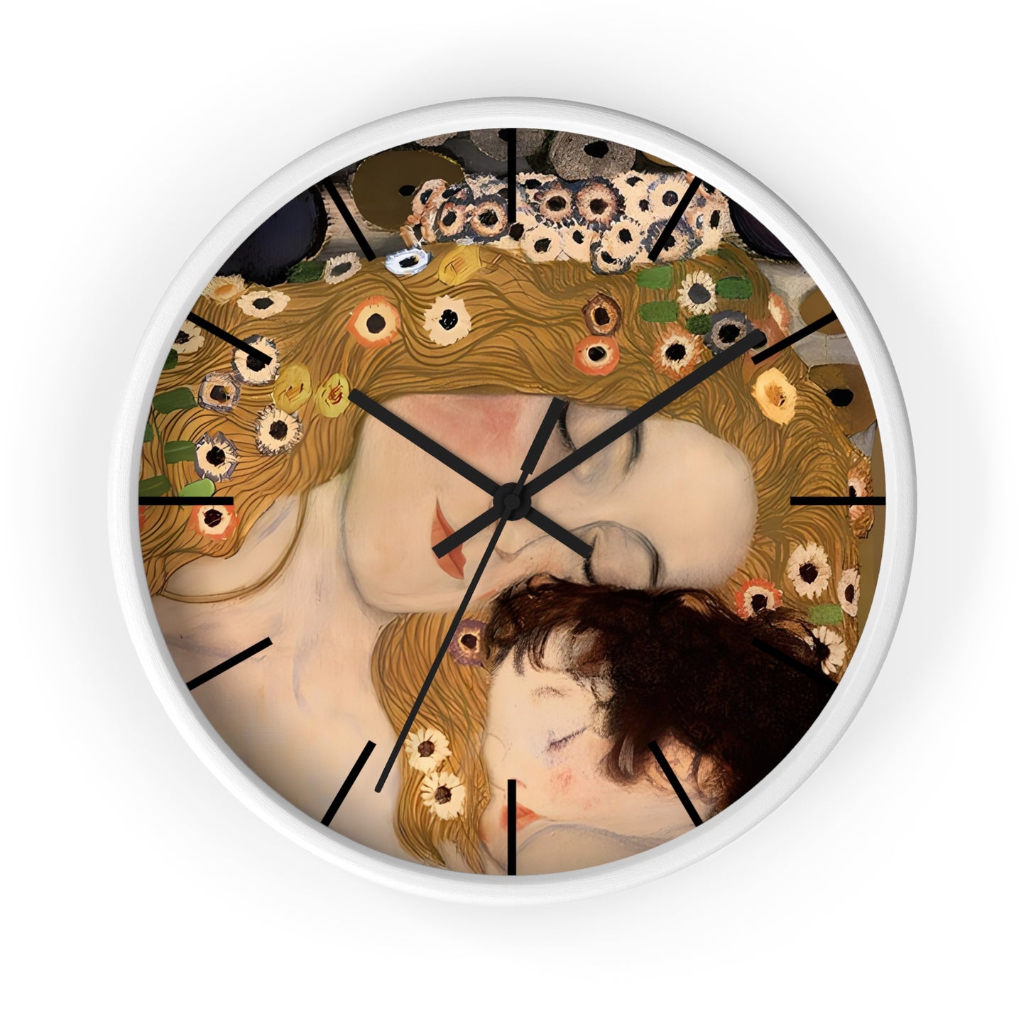 Mother and Child Art Wall Clock | Gustav Klimt Inspired Nursery Decor