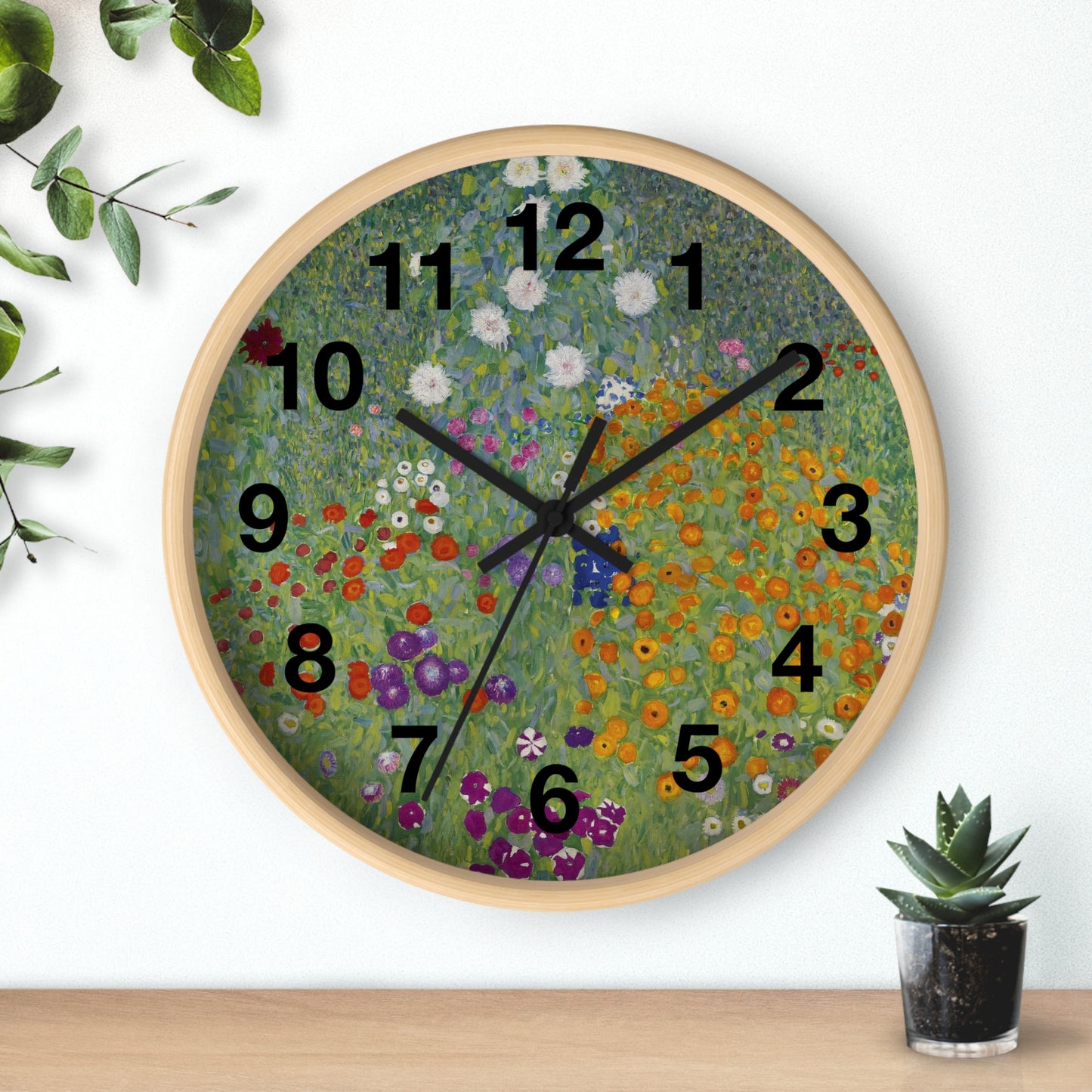 Wildflower Garden Wall Clock | Floral Meadow Nature Clock