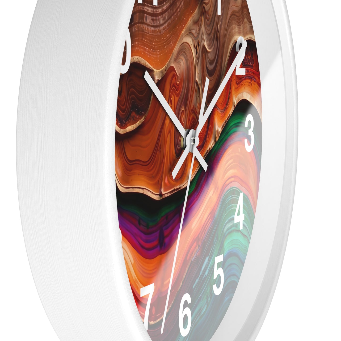 Abstract Swirl Art Wall Clock | Colorful Fluid Waves, Modern Home Decor Resin Art Style