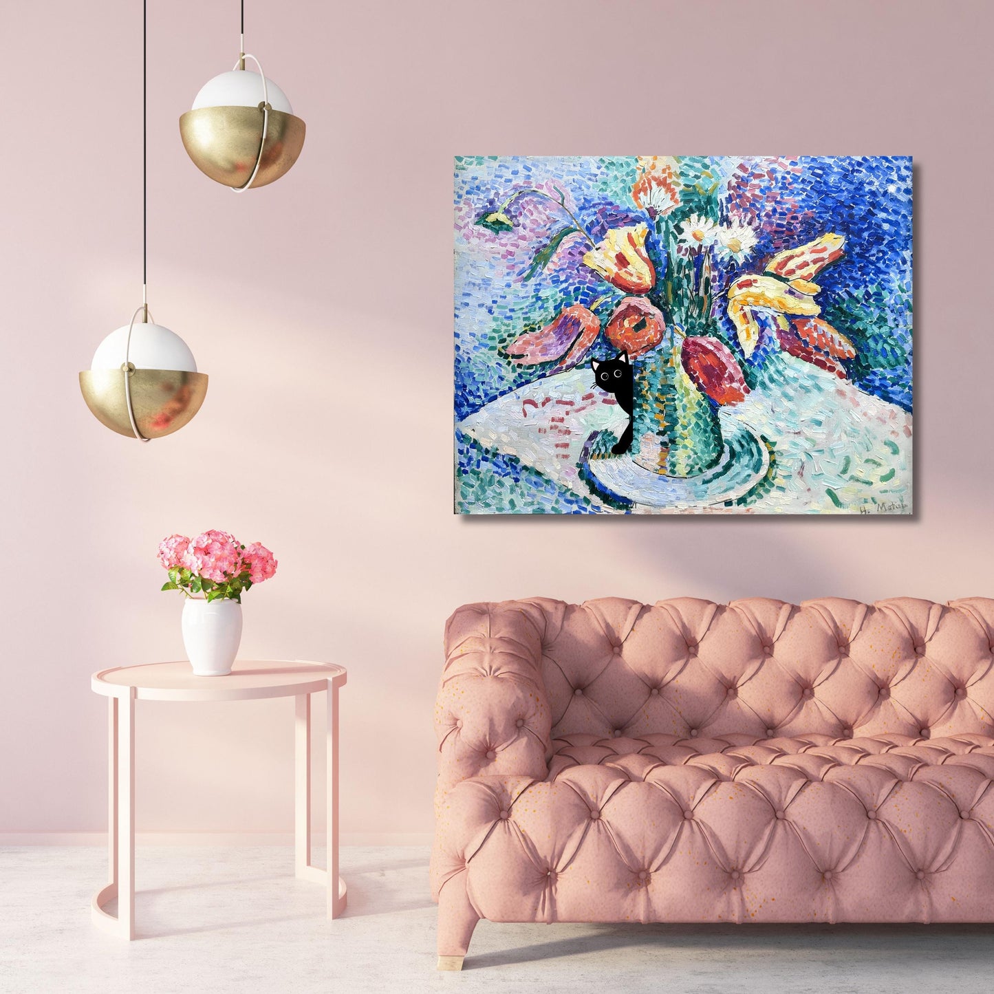 Henri Matisse Parrot Tulip cat Canvas Wall Art Henri Matisse cat Style Painting Matisse Parrot Tulip cat Canvas decor art gift poster arts