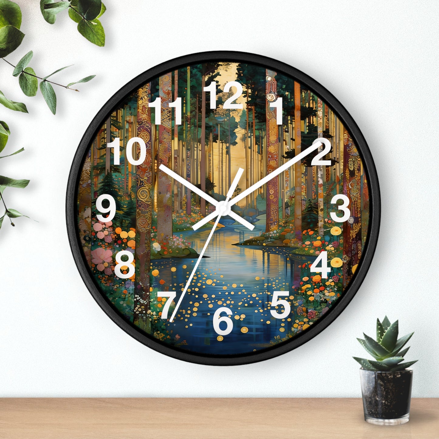 Enchanted Forest Stream Wall Clock | Whimsical Woodland Timepiece