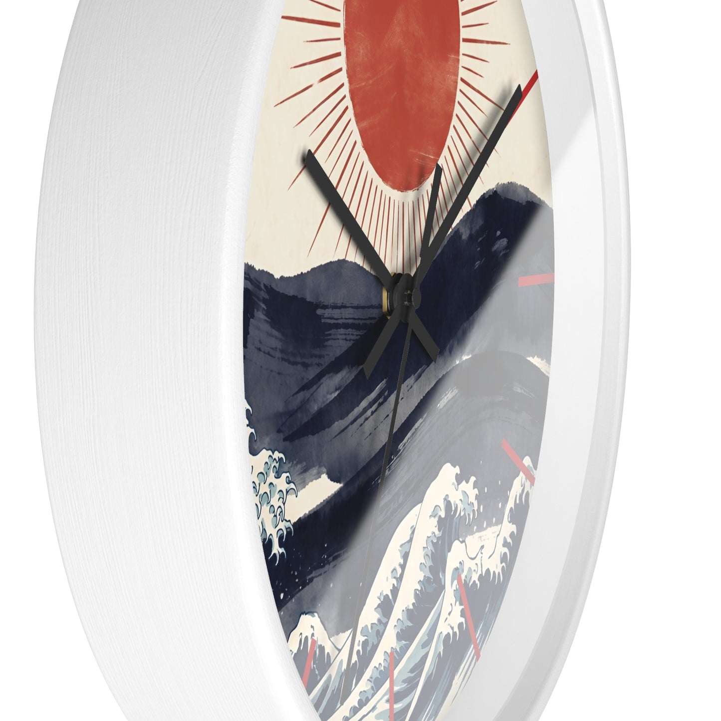 Japanese Wave Sunrise Wall Clock | Coastal Zen Ocean Art Clock