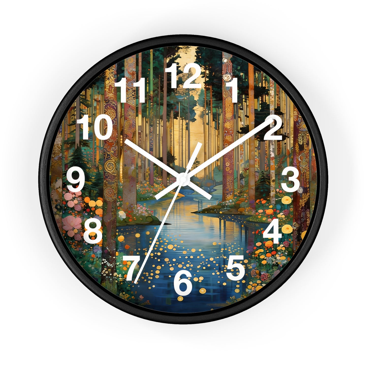 Enchanted Forest Stream Wall Clock | Whimsical Woodland Timepiece