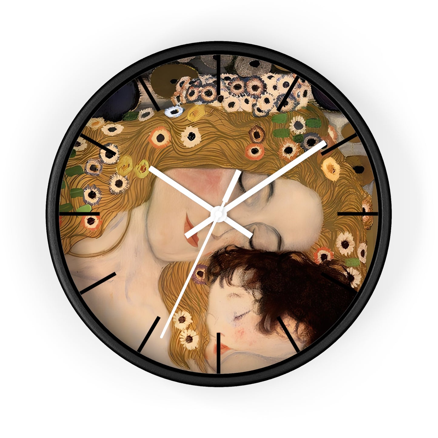 Mother and Child Art Wall Clock | Gustav Klimt Inspired Nursery Decor