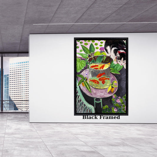 Matisse Goldfish and Cat Canvas Print: Modern Abstract Wall Art