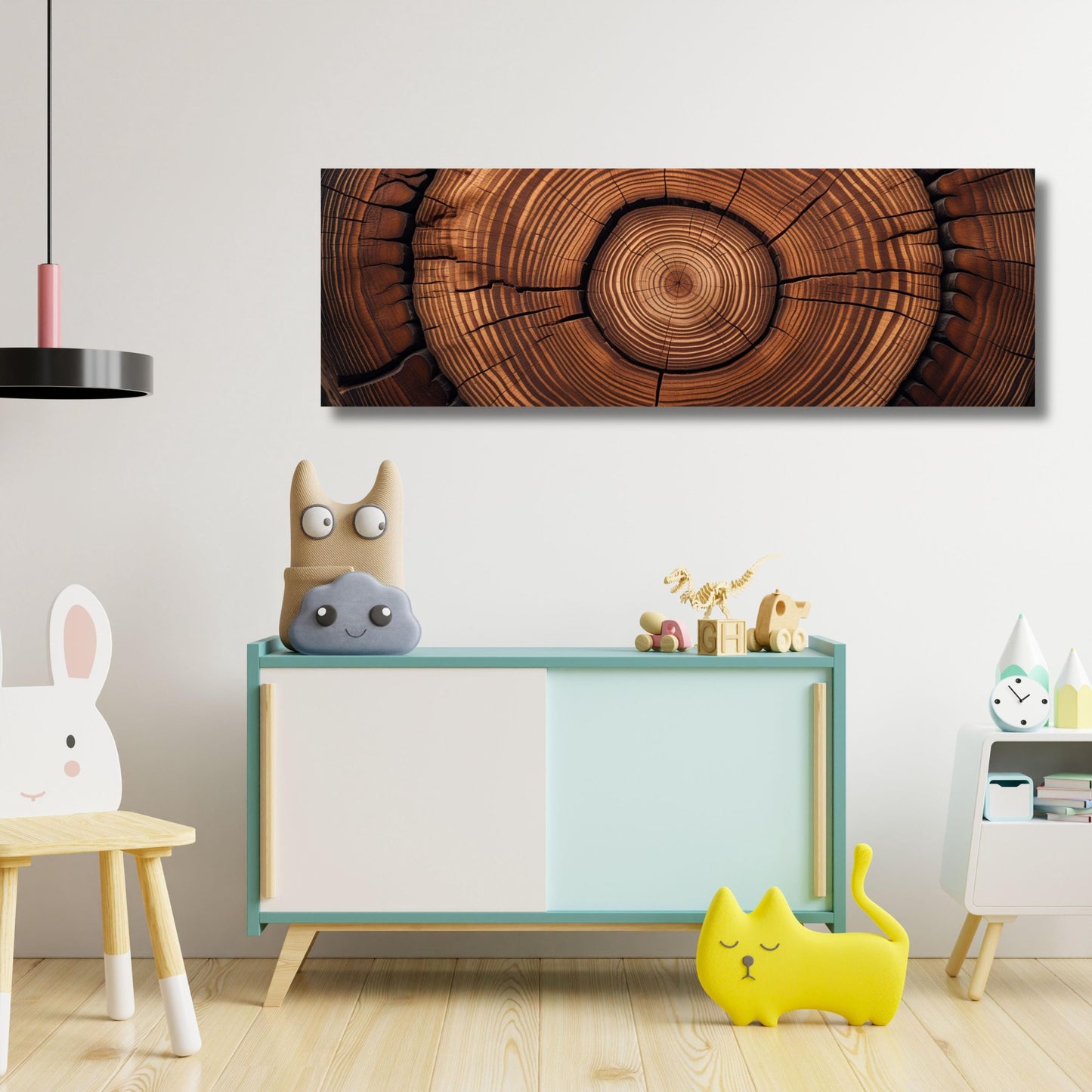 Tree Rings Canvas Wall Art: Eco-Friendly Natural Wood Print
