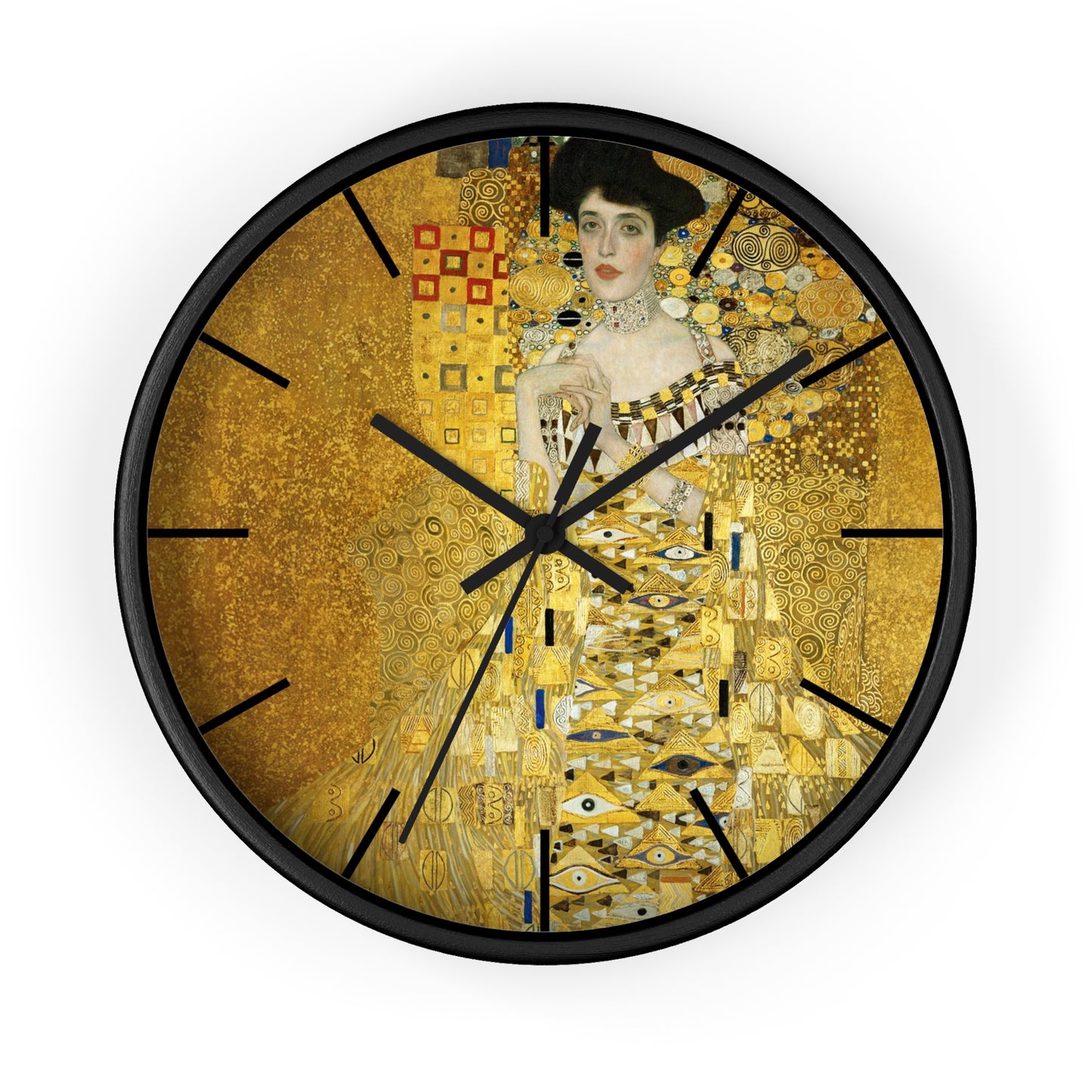 Gustav Klimt Portrait of Adele Bloch-Bauer Wall Clock | Golden Art Clock