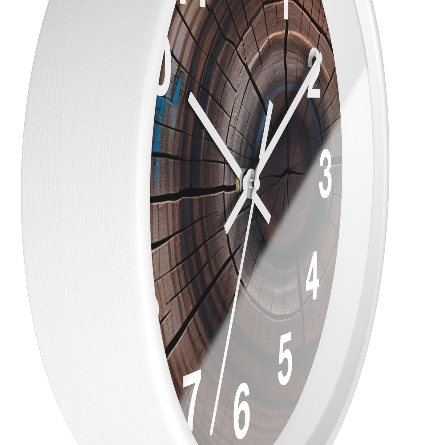 Wood Grain Target Clock wall clock | Rustic Tree Ring Design, Modern Numerals