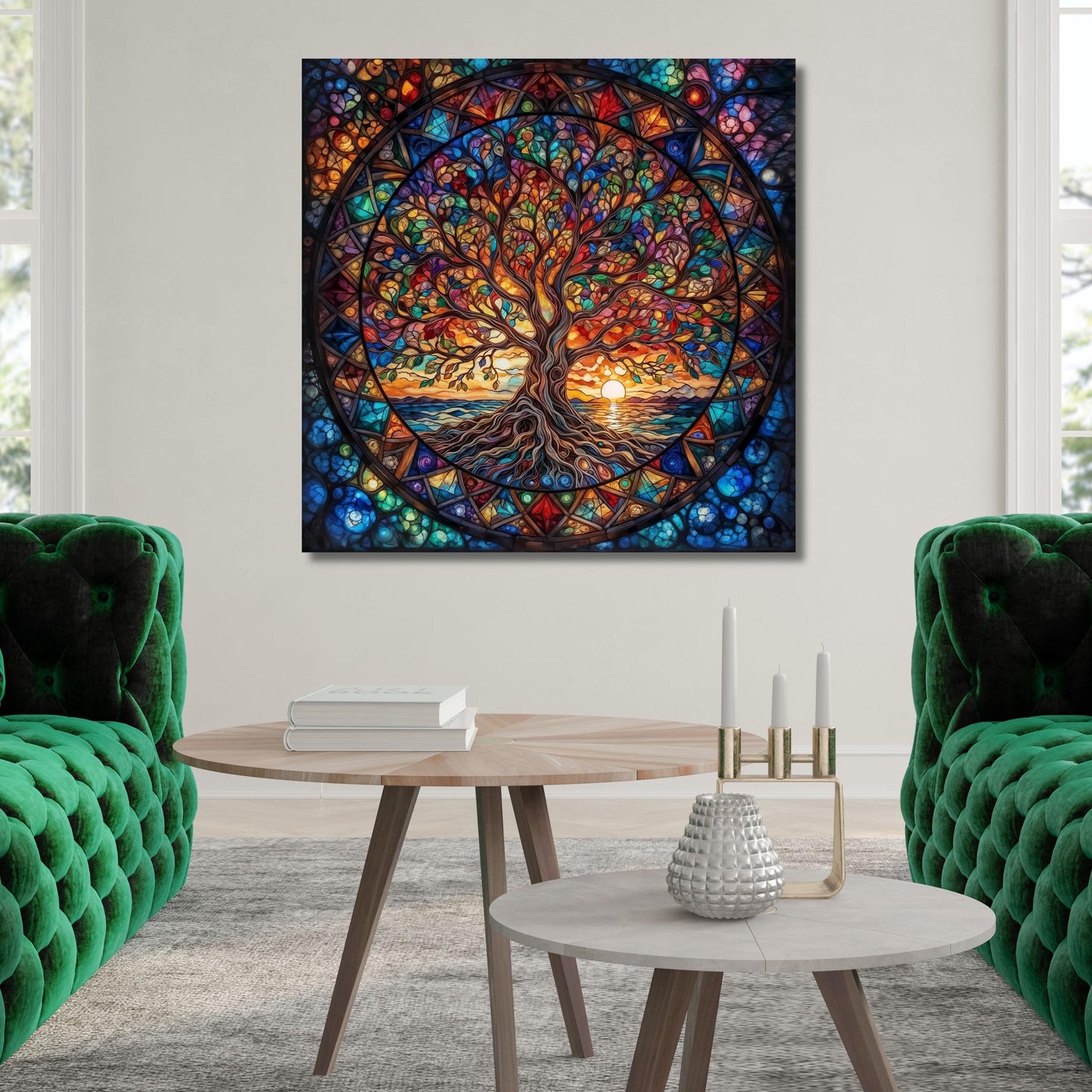 Gustav Klimt Tree of Life Canvas Art: Celtic Mosaic Wall Decor