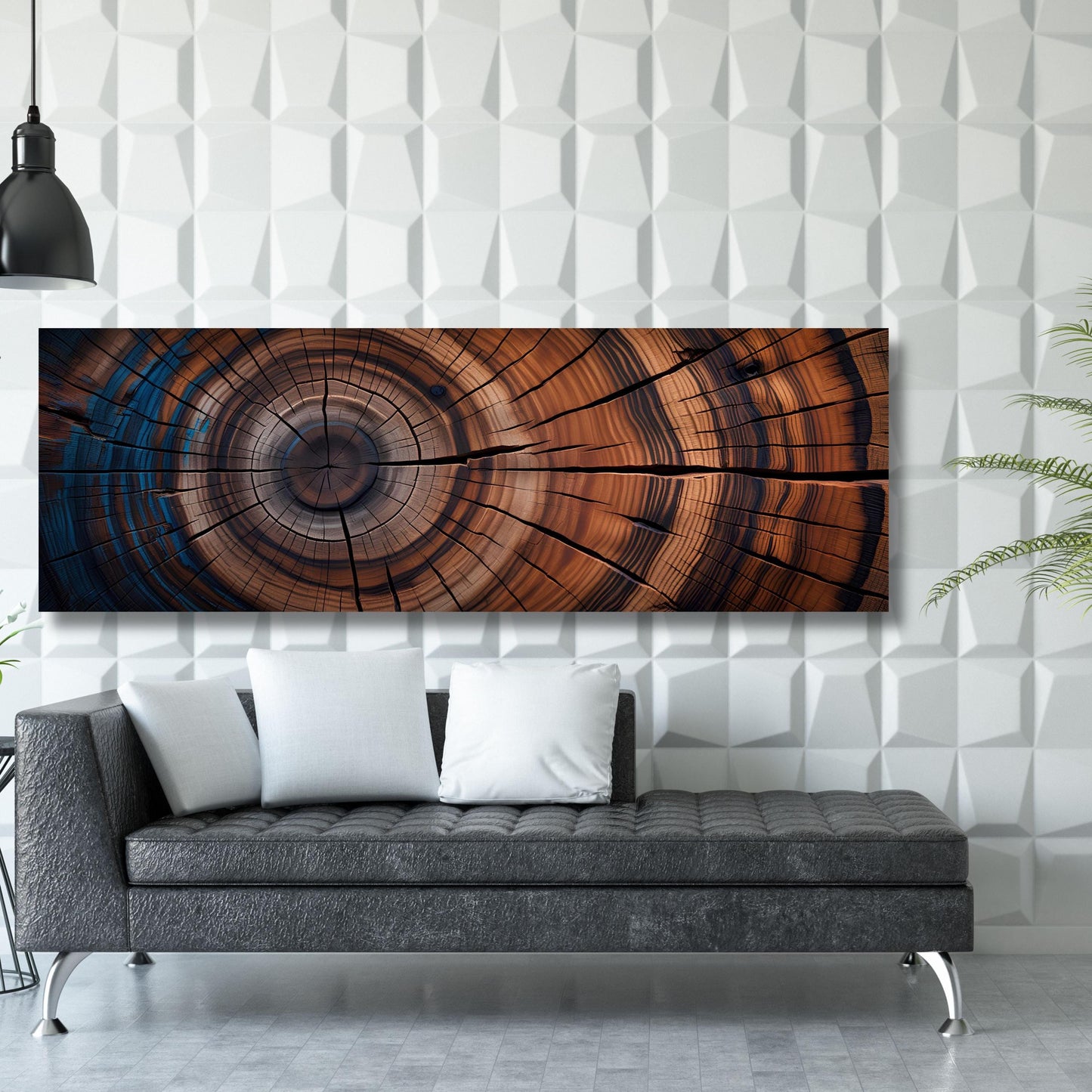 Panoramic Tree Rings Canvas Wall Art Elegant Natural Wall Art Great Design Solution for Echo Tree Ring Print of stump, Tree ring Canvas art