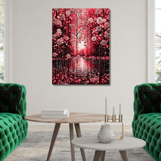 Gustav Klimt Inspired Magical Forest Art Wildflower Klimt Canvas Wall Art Klimt Print Klimt Canvas art, Gustav Klimt Poster Klimt Exhibition