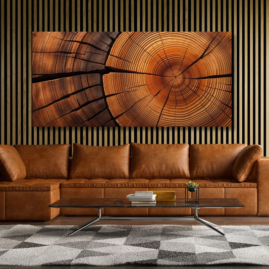 Tree Ring Canvas Wall Art, Abstract Colorful Tree Ring Wall Decor, Minimalist Nature Print, Modern Wood Grain Canvas, Abstract Art