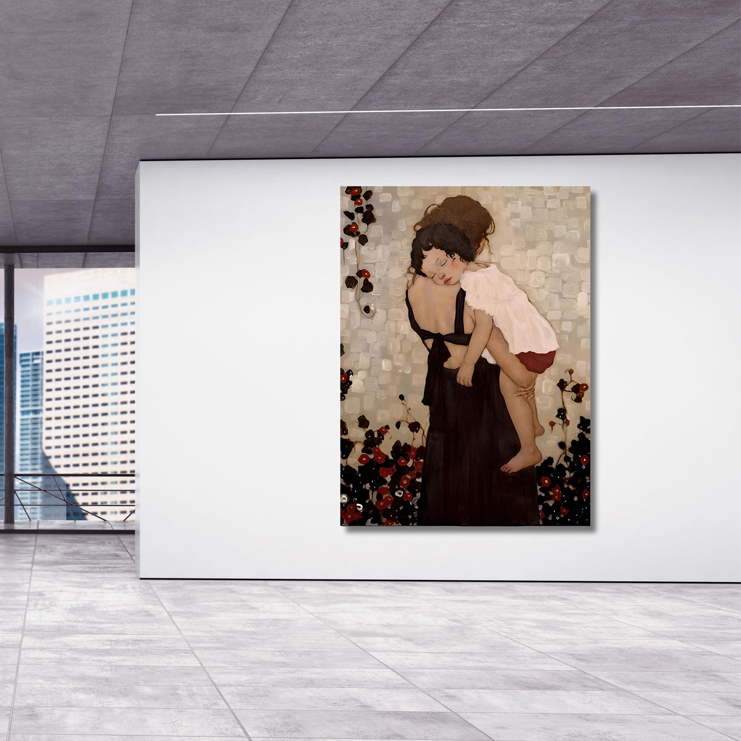 Gustav Klimt 'The Mother and Child' Canvas Art Print