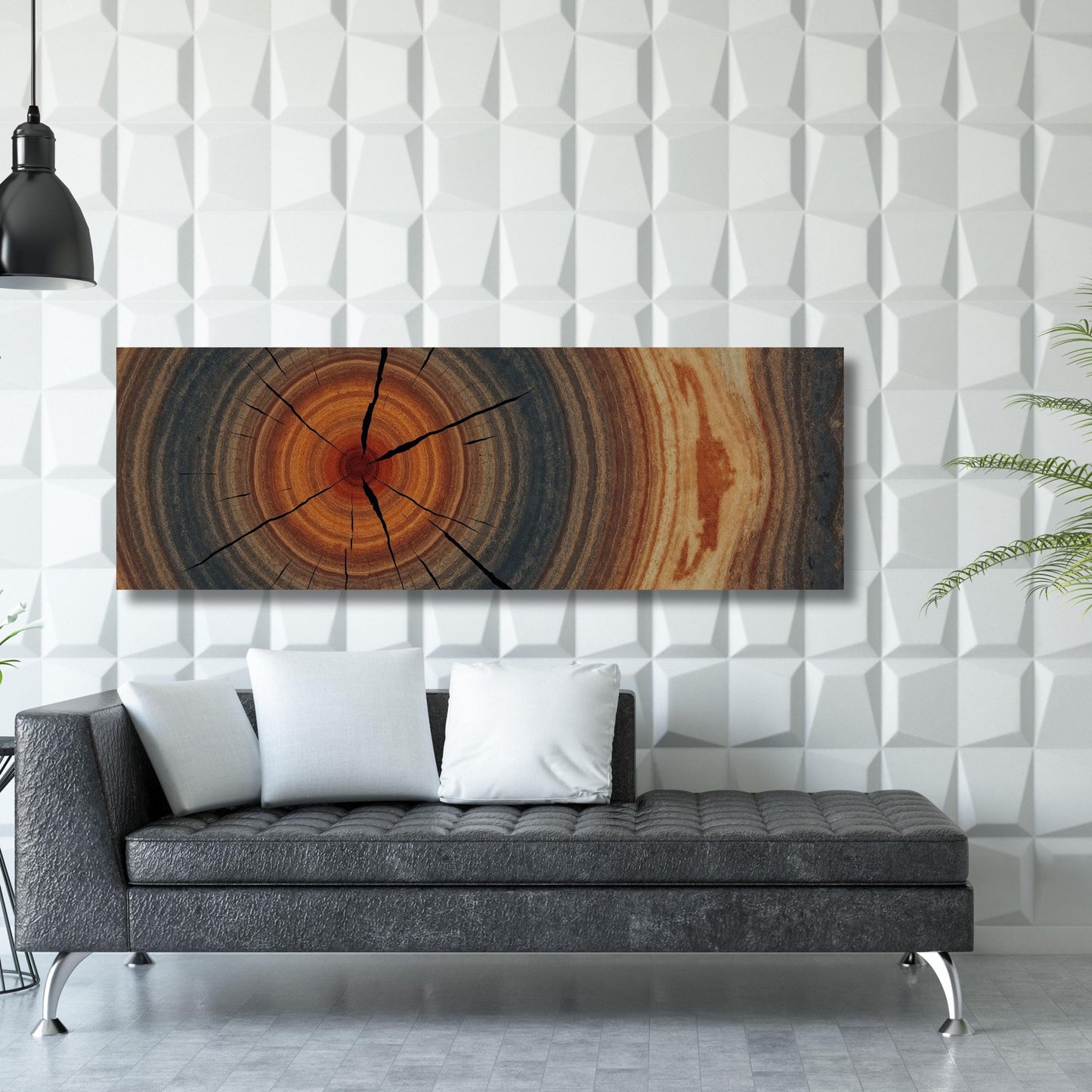 Panoramic Tree Rings Canvas Wall Art Elegant Natural Wall Art Great Design Solution for Echo Tree Ring Print of stump, Tree ring Canvas art